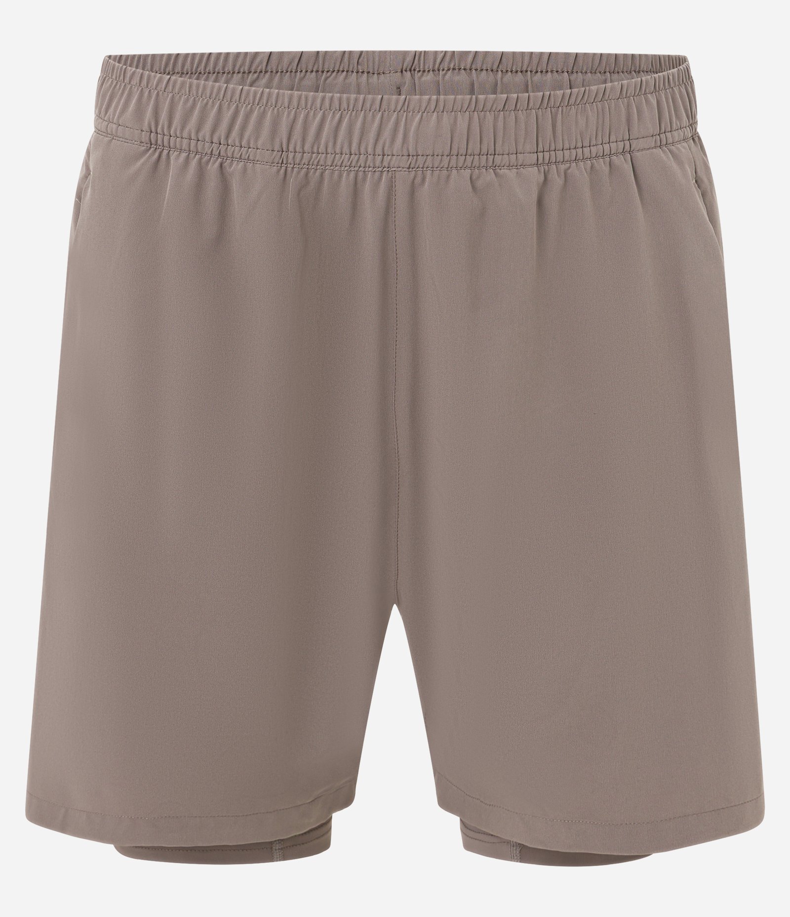 Bermuda Esportiva com Short de Compressão Marrom 7