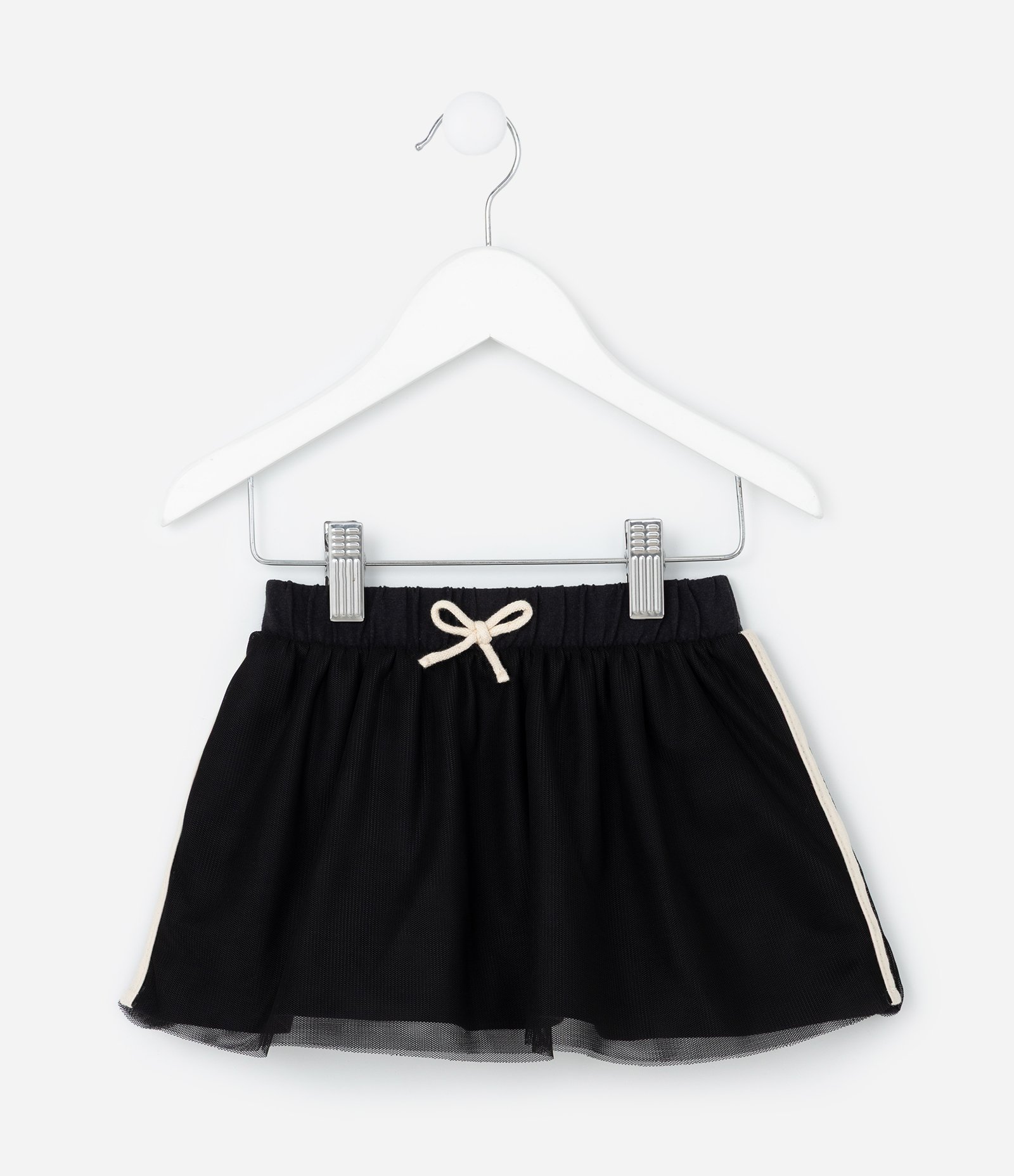 Saia Infantil em Tule com Listra Contrastante - Tam 1 a 6 Anos Preto 2