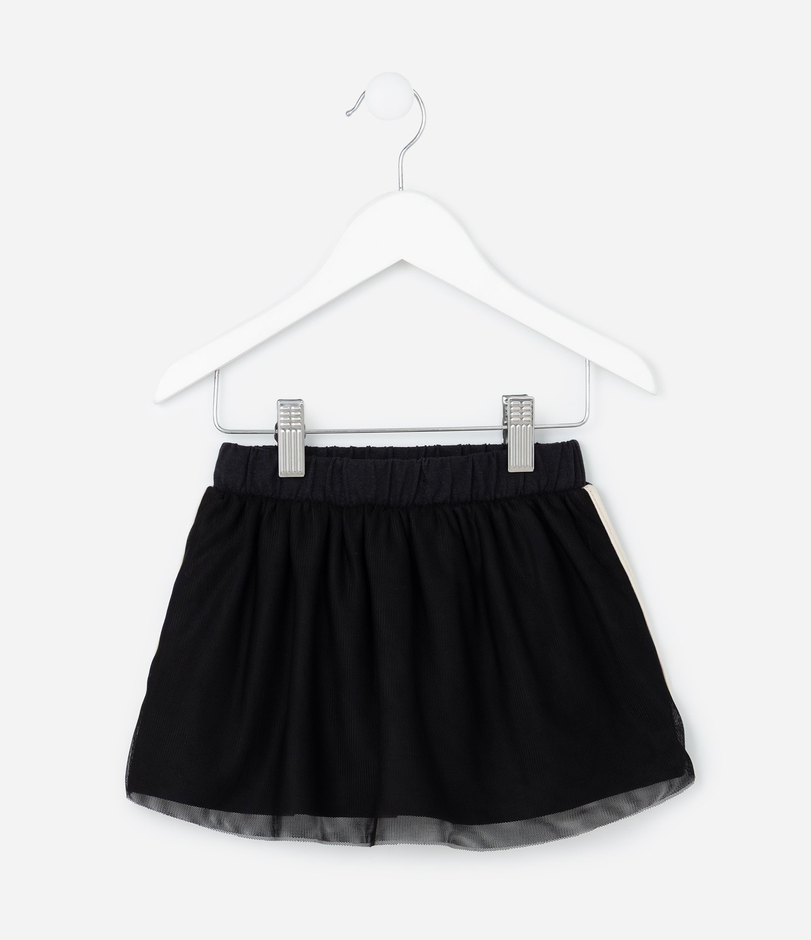 Saia Infantil em Tule com Listra Contrastante - Tam 1 a 6 Anos Preto 3