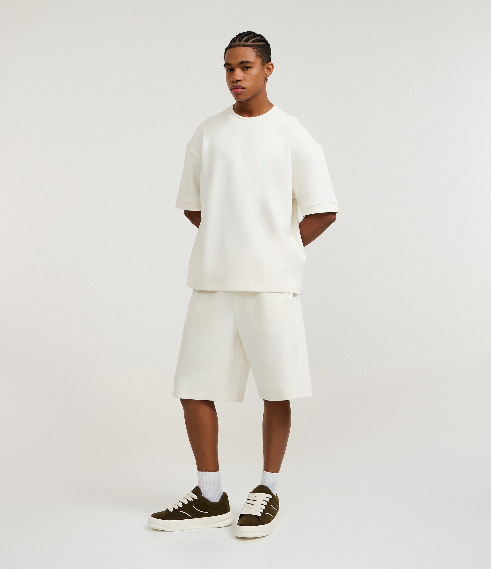 Camiseta Oversized em Moletinho com Cava Deslocada Branco 2