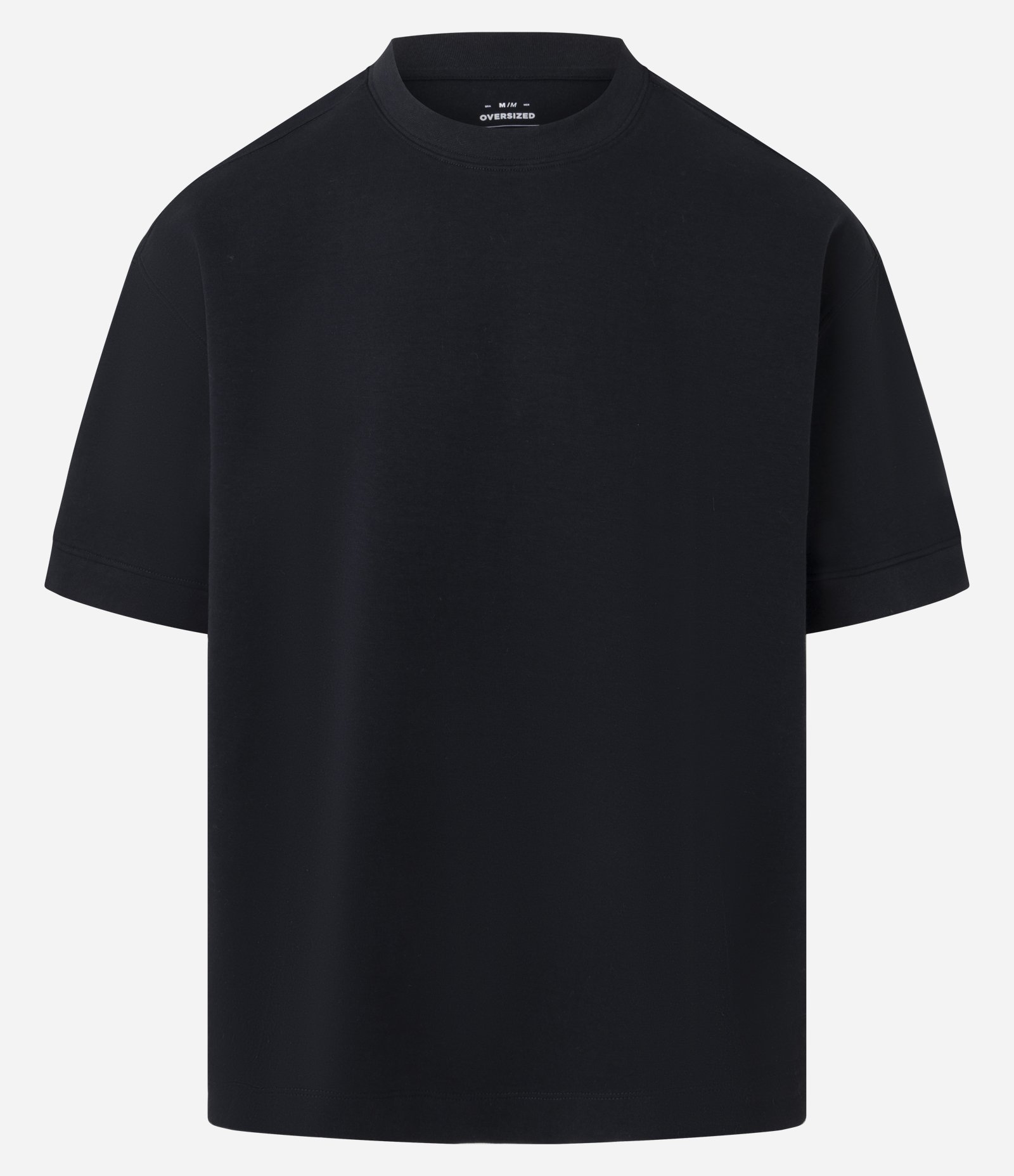 Camiseta Oversized em Moletinho com Cava Deslocada Preto 4