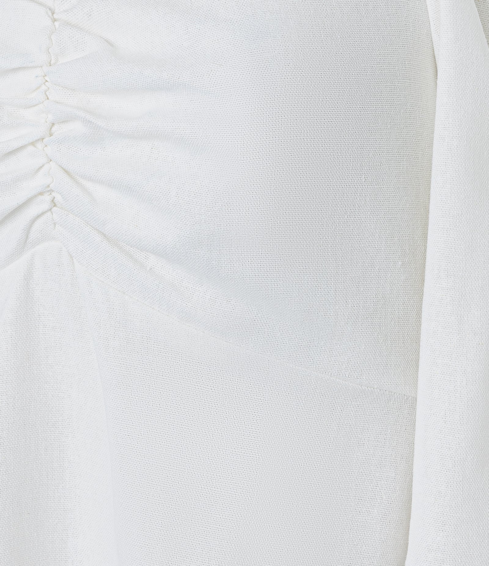 Blusa em Viscolinho com Decote Coração e Lastex Branco 7