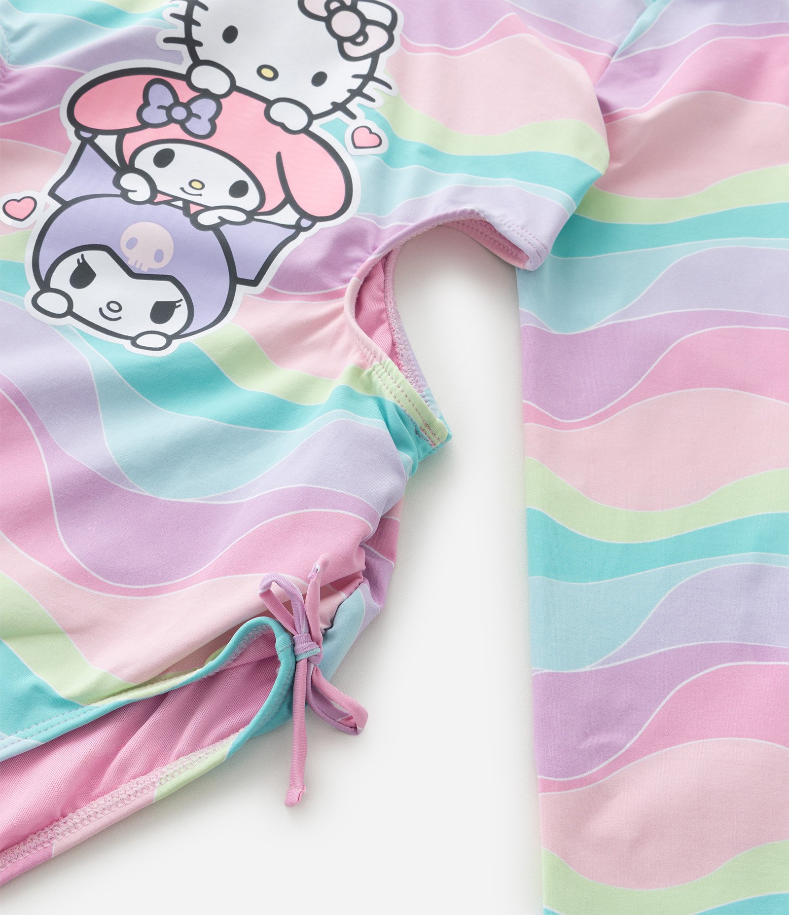 Maiô Infantil com Proteção UV e Estampa Hello Kitty e Amigas - Tam 5 a 14 Anos Rosa/Azul 6