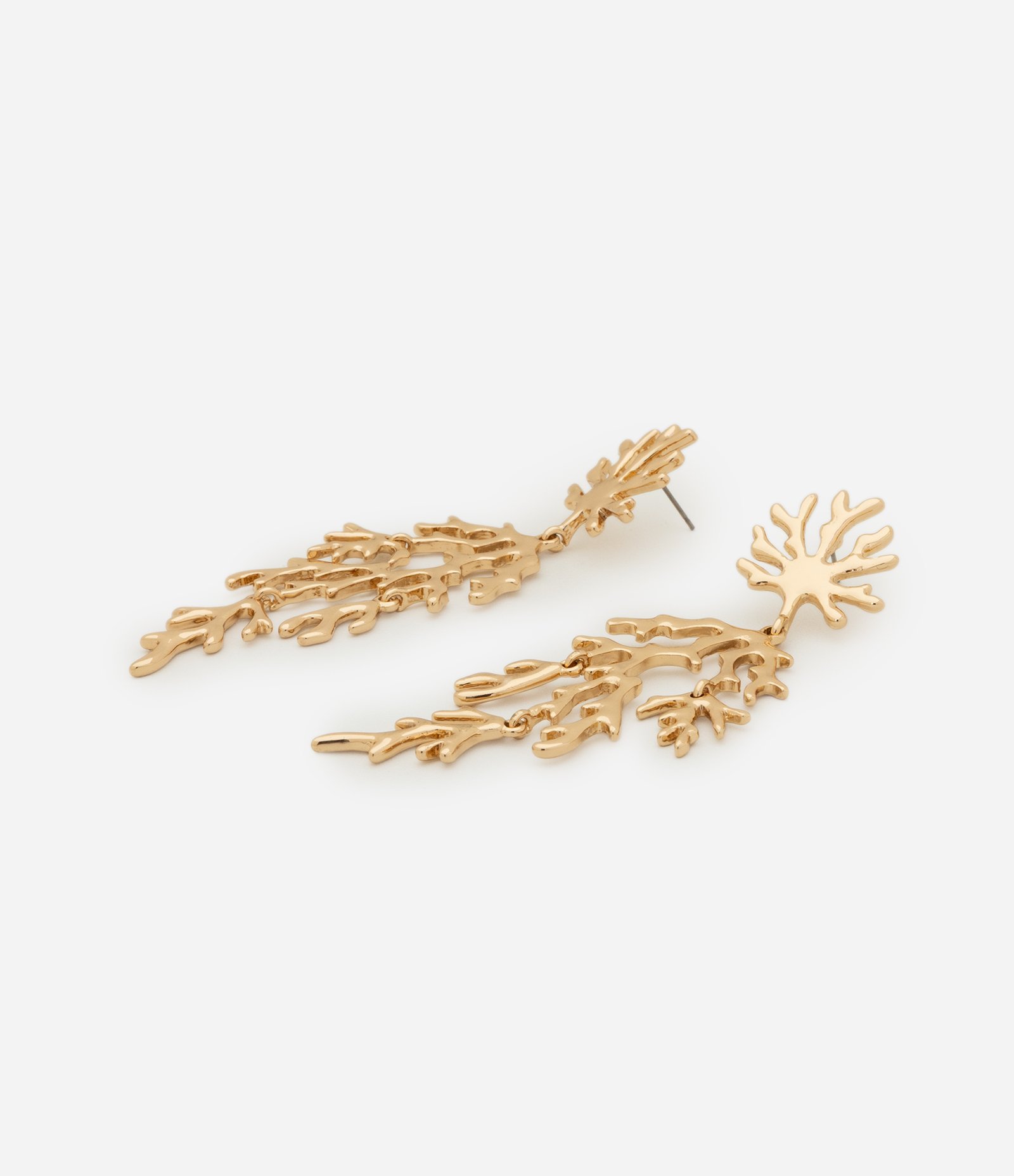 Maxi Brinco com Forma de Coral Dourado 3