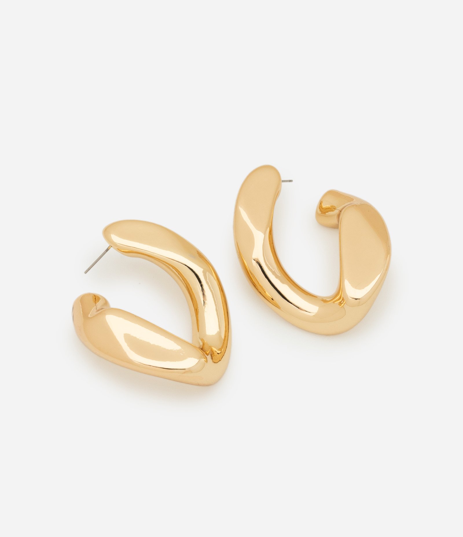 Brinco Argola com Forma Orgânica Dourado 2