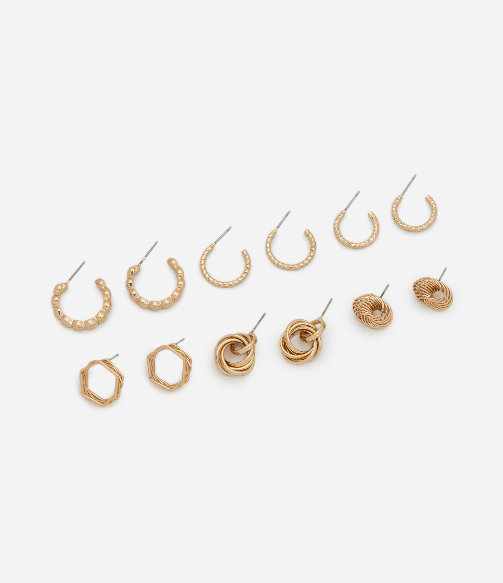 Kit 06 Brincos Argola e Diversos Dourado 1