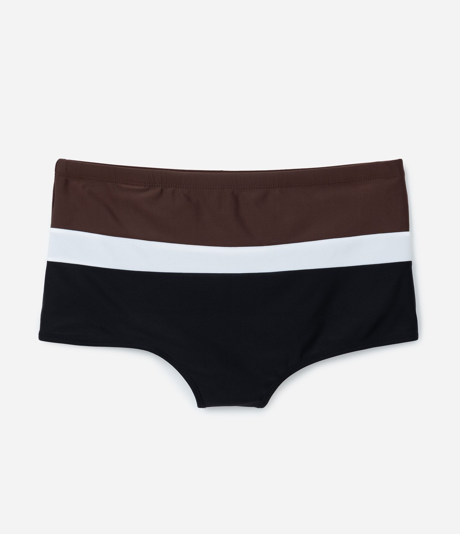 Sunga em Microfibra com Blocos de Cor Marrom/Branco/Preto 3