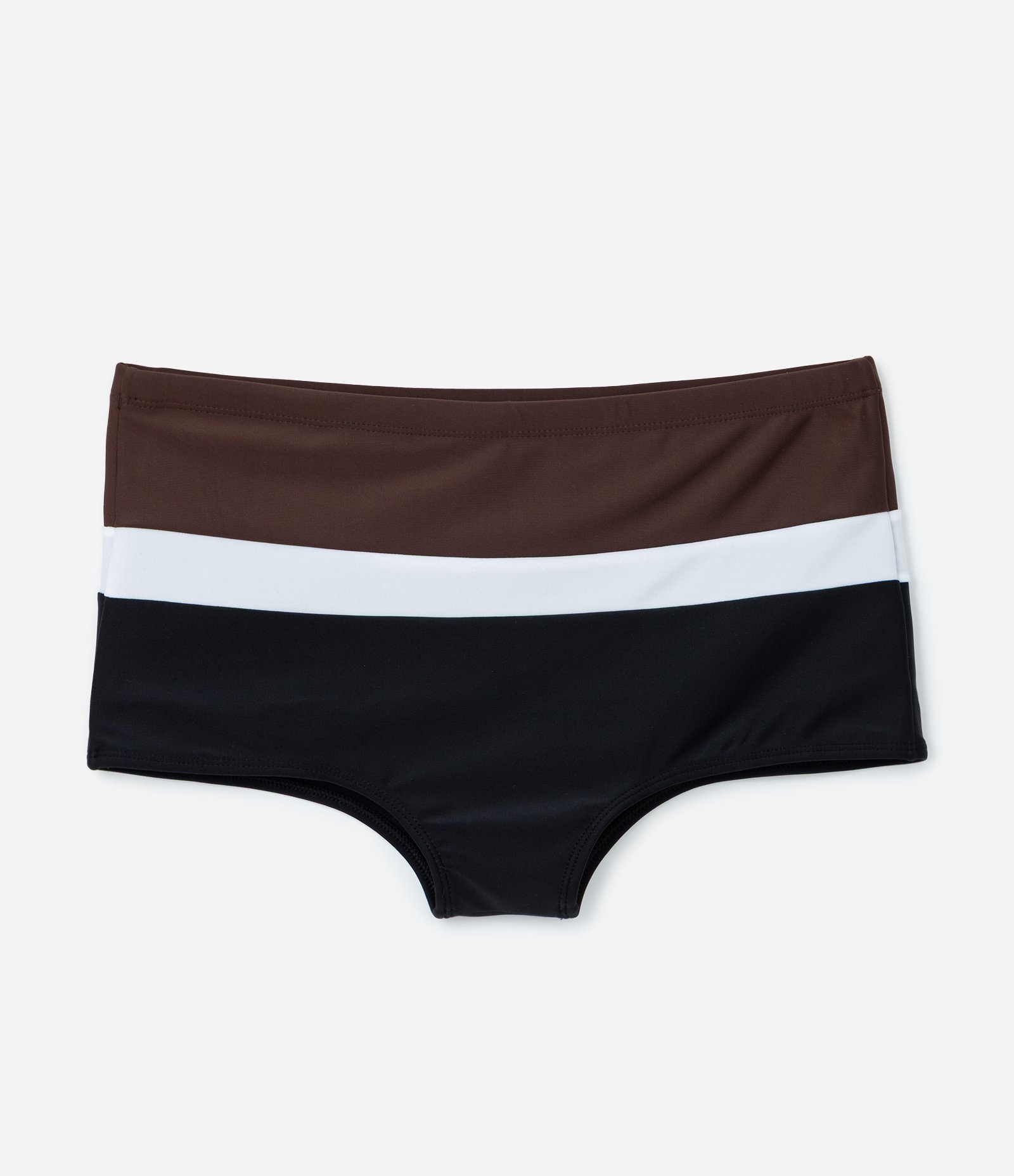 Sunga em Microfibra com Blocos de Cor Marrom/Branco/Preto 4