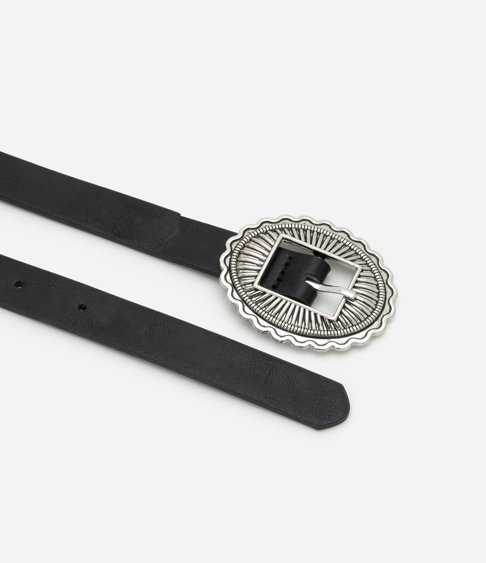 Kit 02 Cintos em PU e Correntes com Moedas em Metal Preto 4