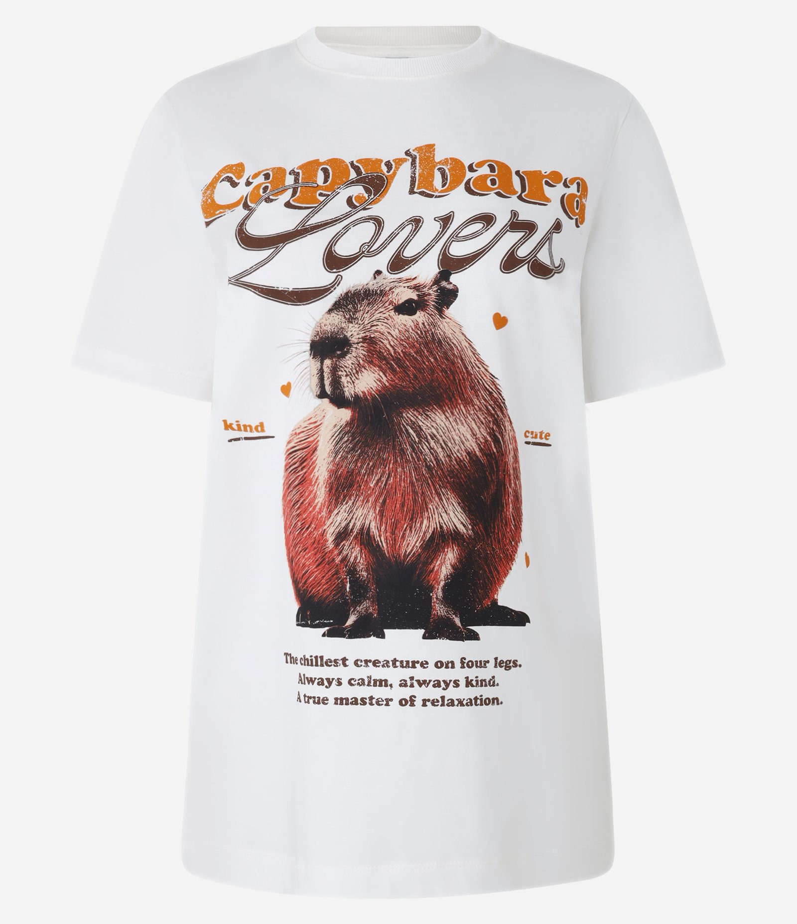 Camiseta Alongada em Algodão com Estampa Capybara Lovers Branco 4