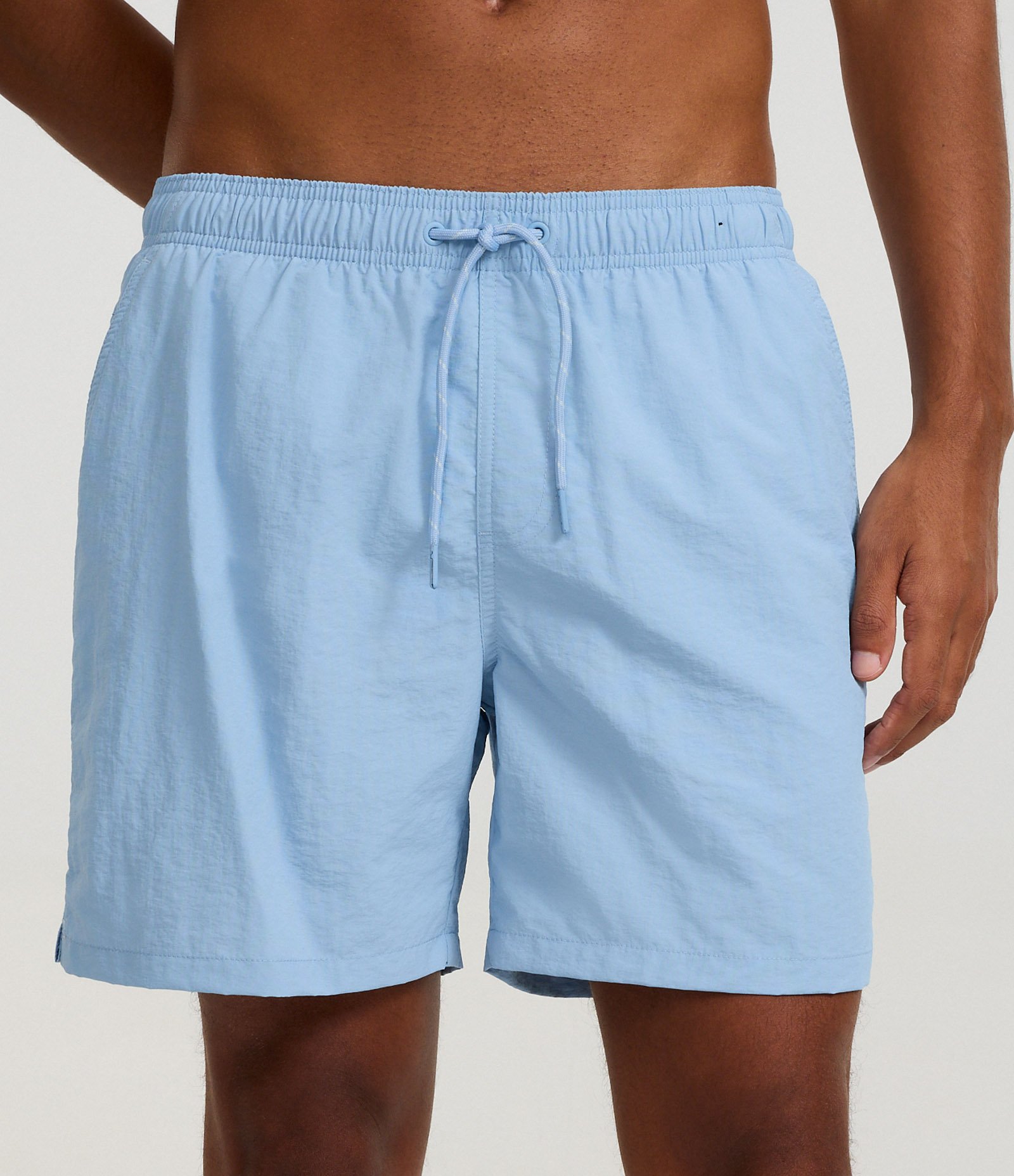 Bermuda de Banho Básica em Microfibra com Cós Elástico e Cordão Azul 2