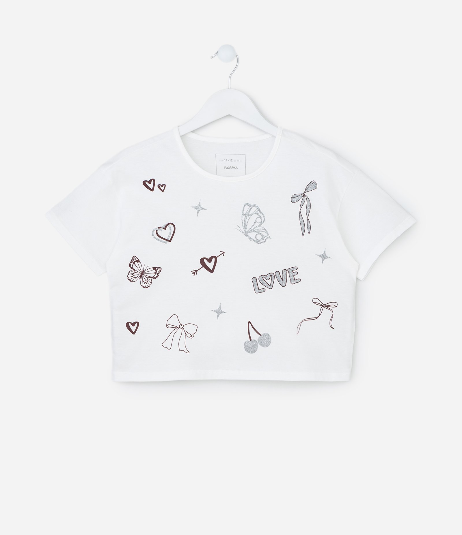 Camiseta Curta Infantil com Estampa Doodles - Tam 5 a 14 Anos Branco 1