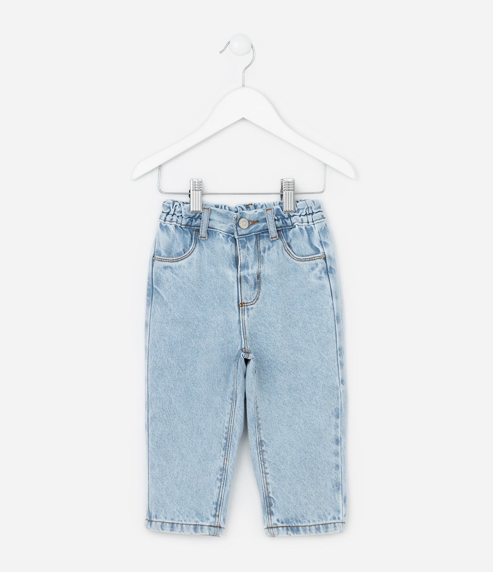 Calça Mom Infantil em Jeans - Tam 1 a 6 Anos Azul 2
