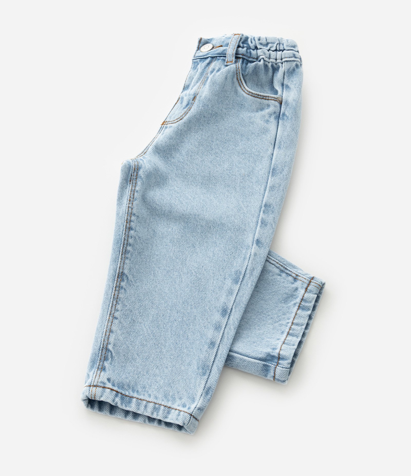 Calça Mom Infantil em Jeans - Tam 1 a 6 Anos Azul 4