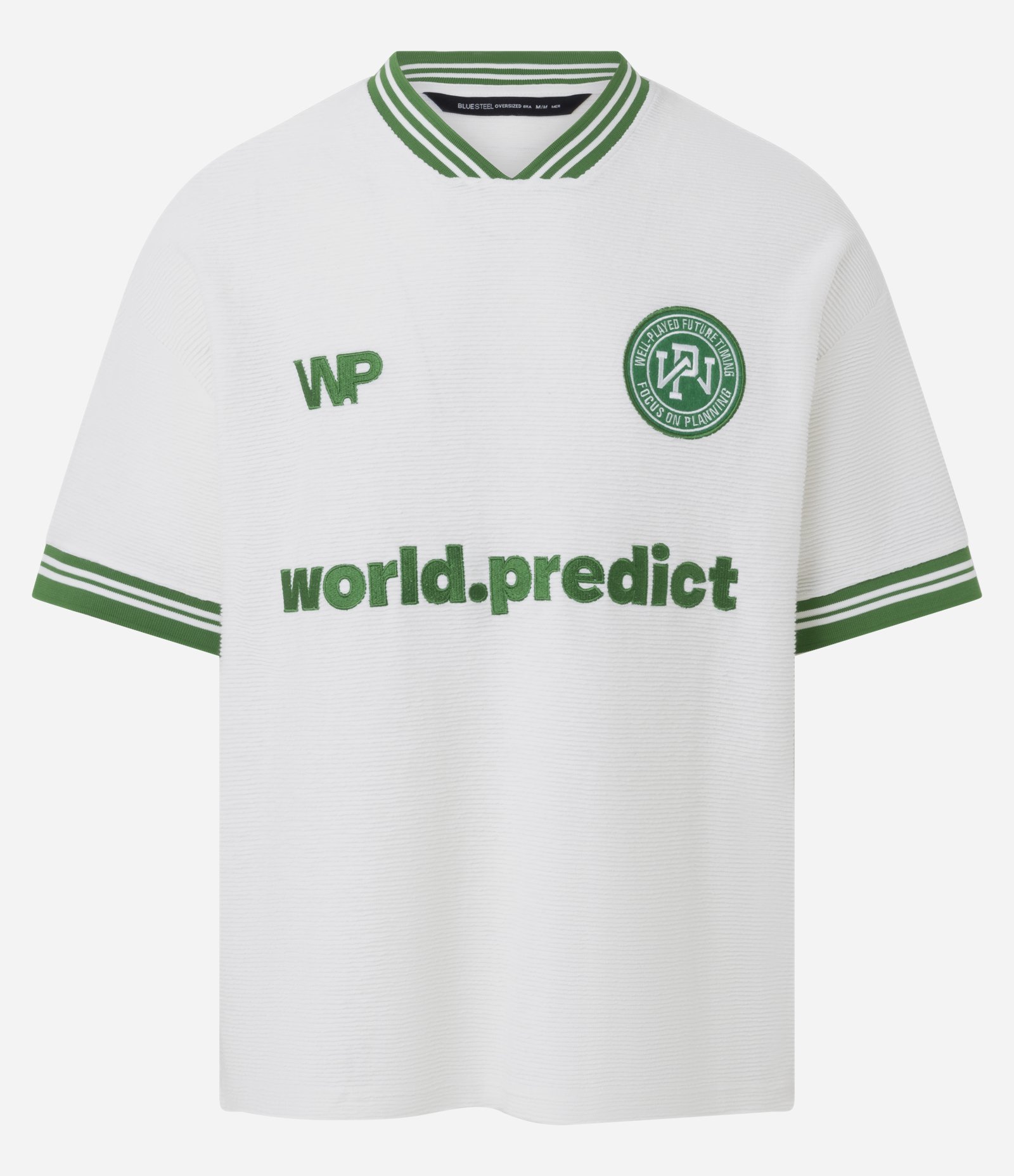 Camiseta Oversized Esportiva Texturizado com Patch e bordados Branco 7