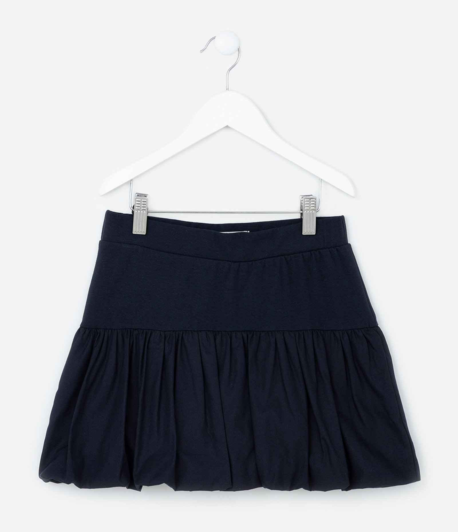 Short Saia Balonê Infantil em Alfaiataria - Tam 5 a 14 Anos Azul Marinho 2