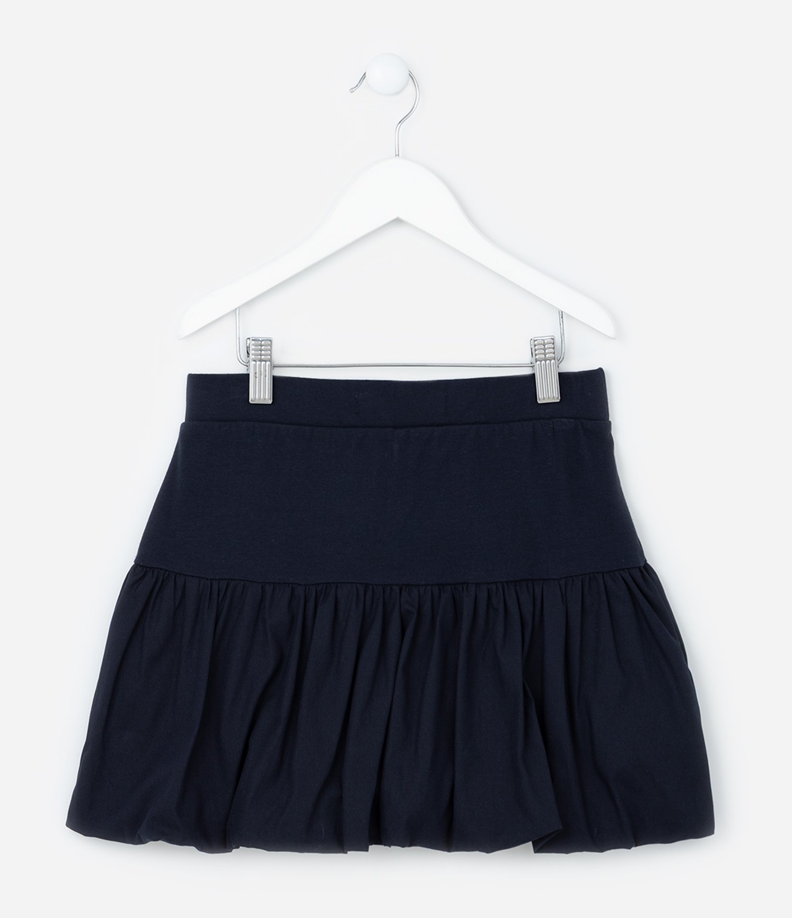 Short Saia Balonê Infantil em Alfaiataria - Tam 5 a 14 Anos Azul Marinho 3