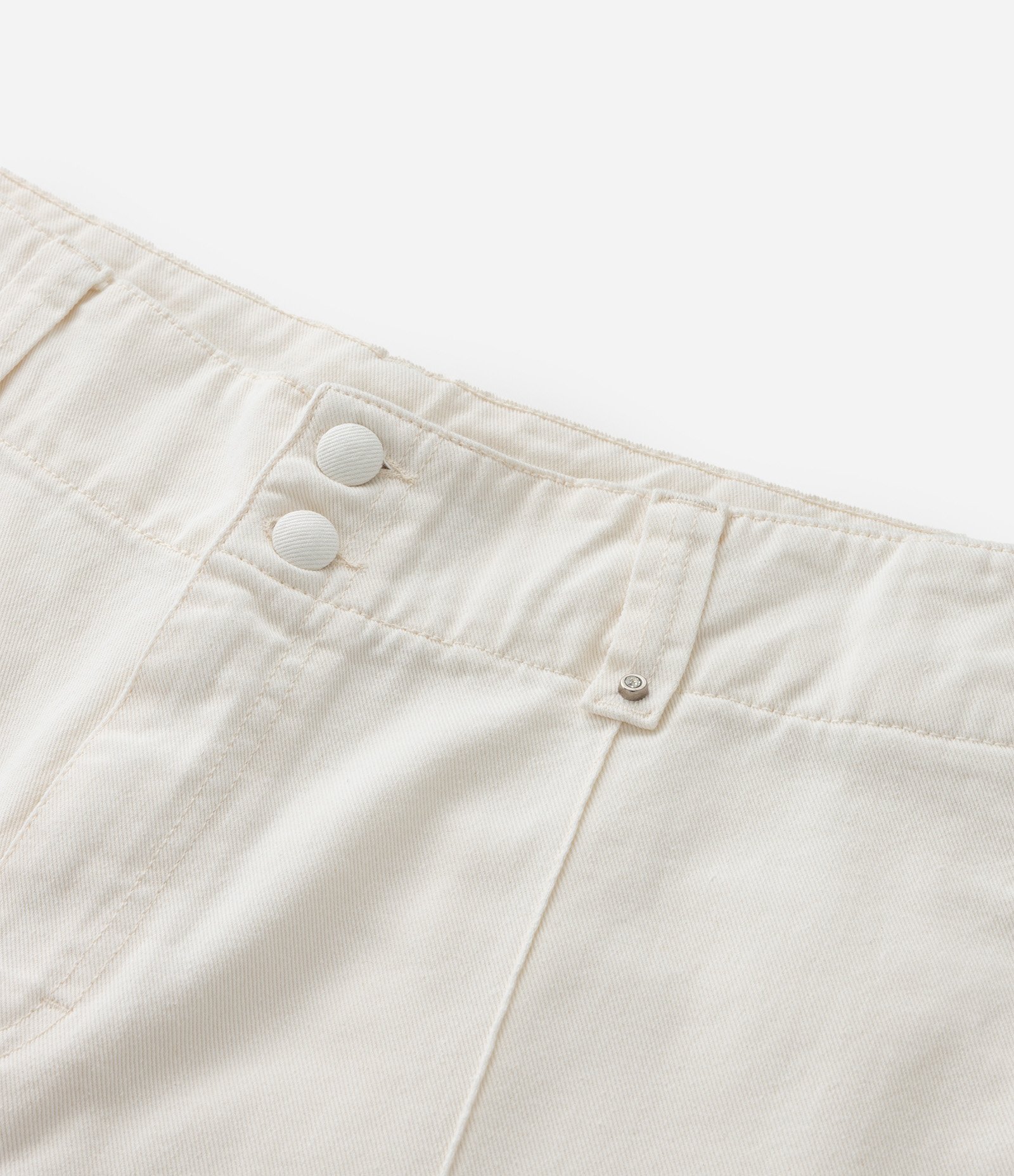 Calça Reta em Jeans com Cós Alfaiataria e Botão Forrado Curve & Plus Size Off White 7