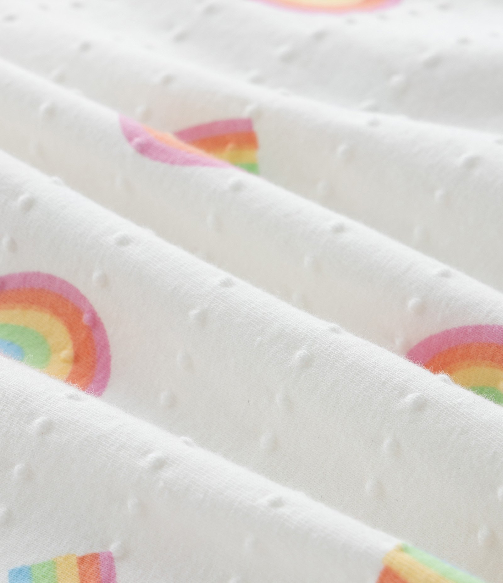 Vestido Alcinha Infantil Estampado de Arco-Íris Texturizado - Tam 1 a 6 Anos Branco 4