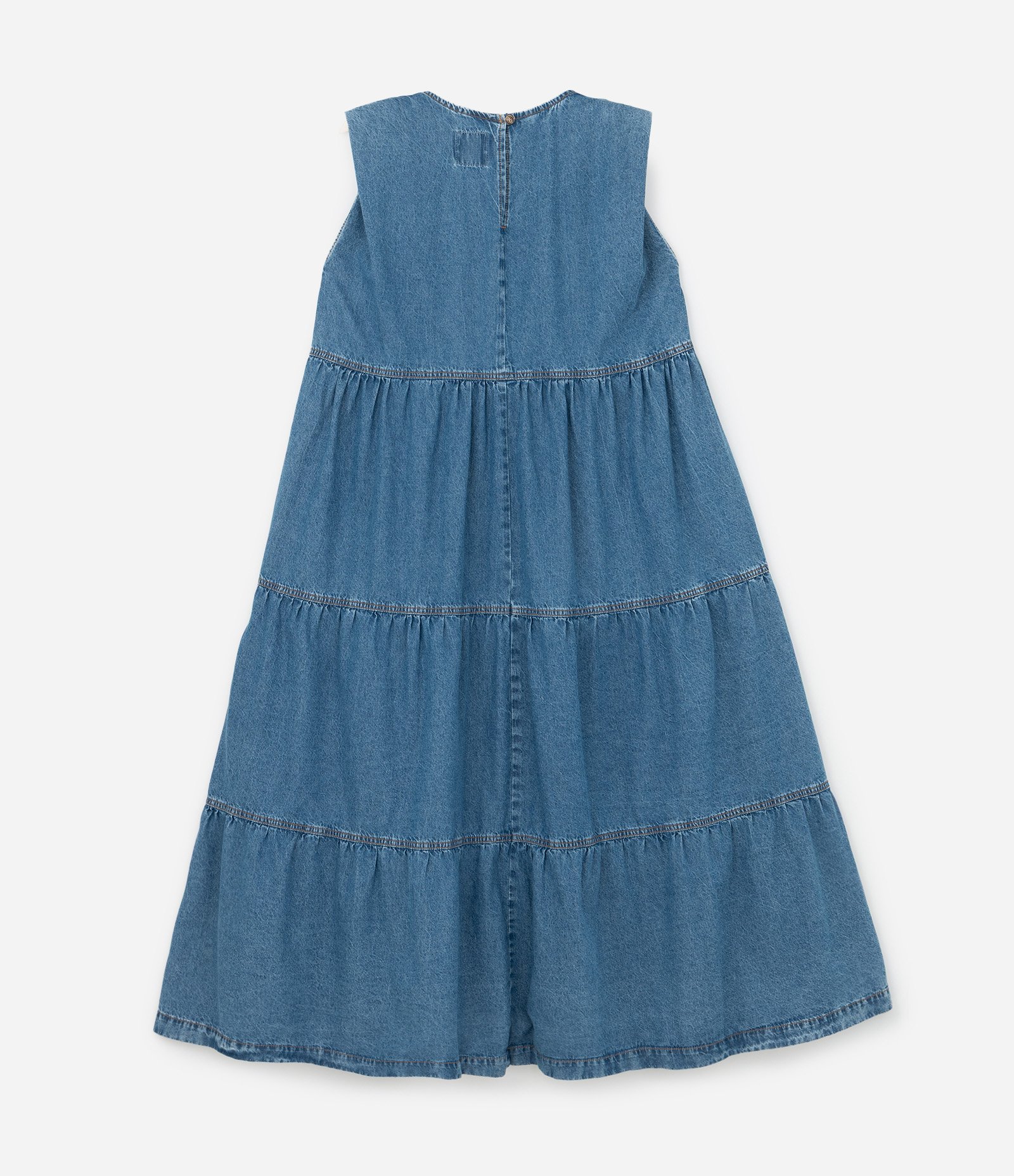 Vestido Midi em Jeans com Babados Curve & Plus Size Azul 5