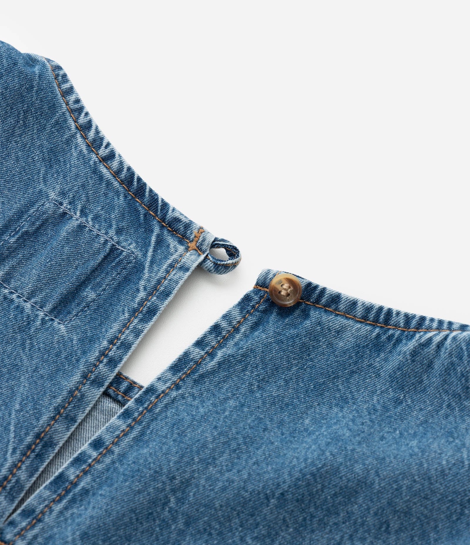 Vestido Midi em Jeans com Babados Curve & Plus Size Azul 7