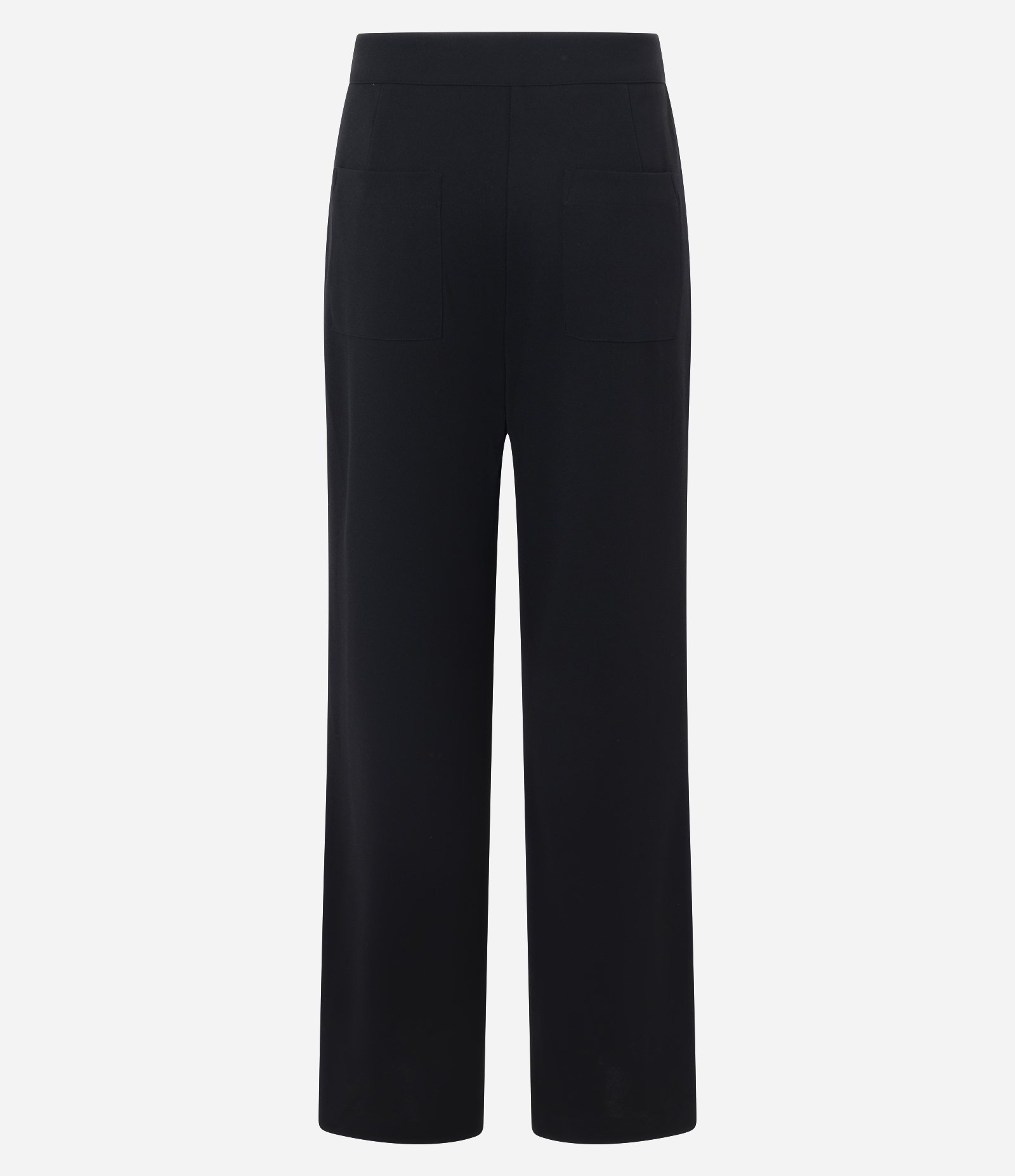 Calça Reta em Crepe com Cinto e Fivela Preto 6