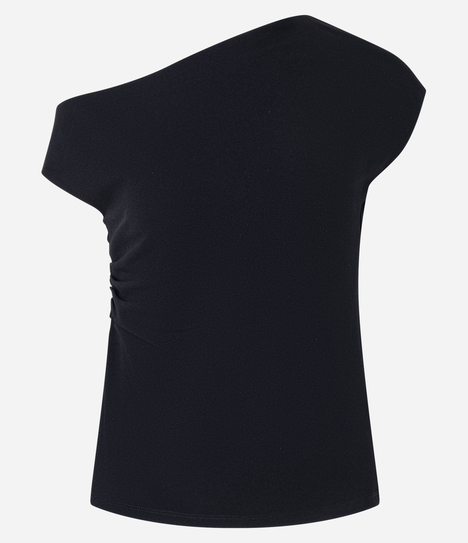 Blusa com Decote Assimétrico e Drapeado Lateral Preto 5