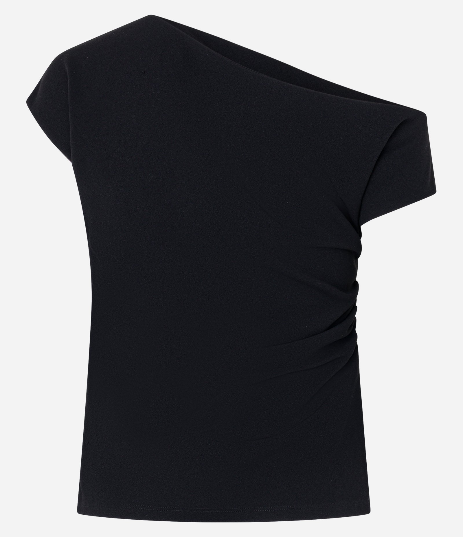 Blusa com Decote Assimétrico e Drapeado Lateral Preto 6