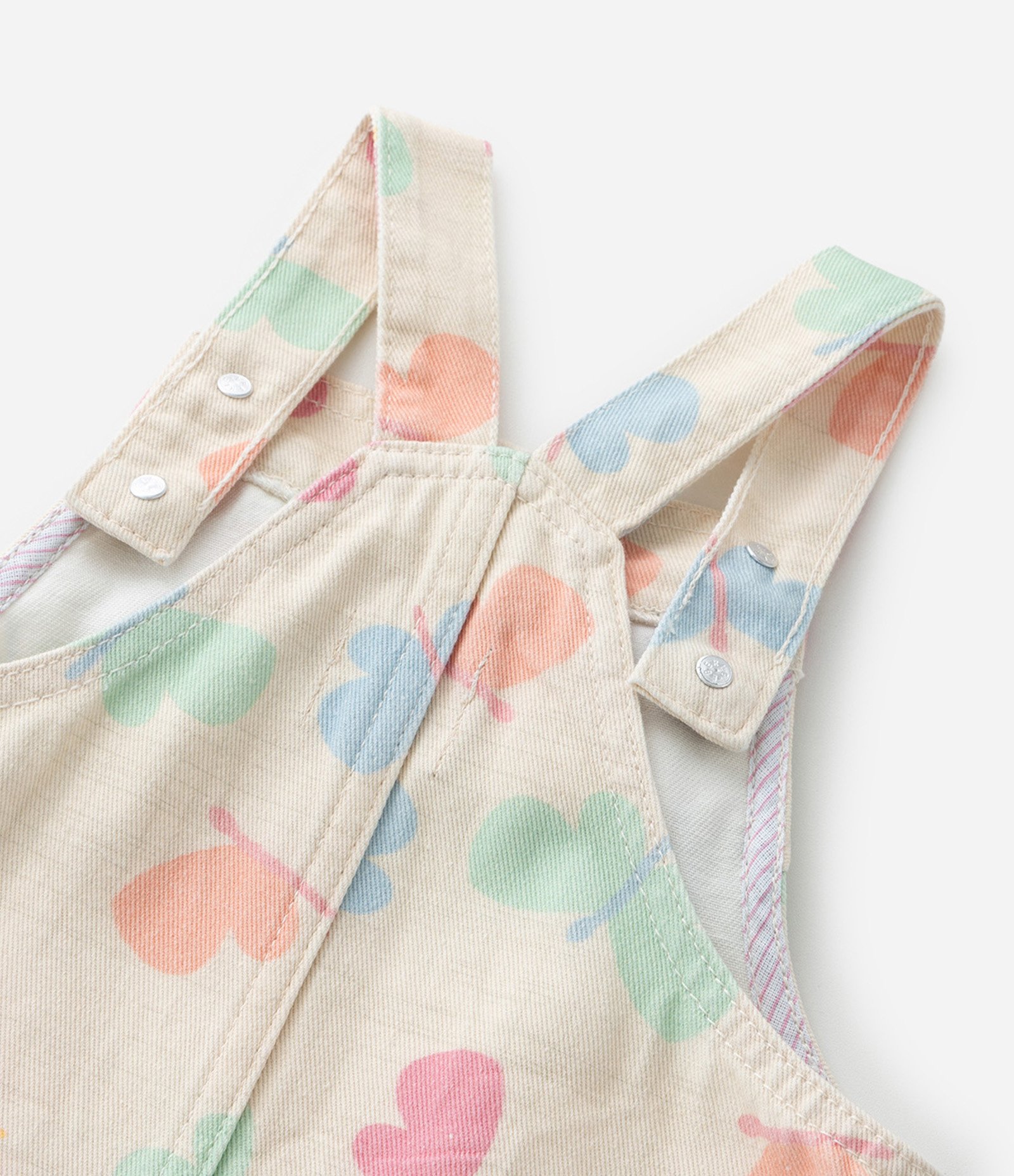 Salopete Infantil em Sarja Borboleta com Estampa de Borboletas 1 a 6 Anos Bege 5