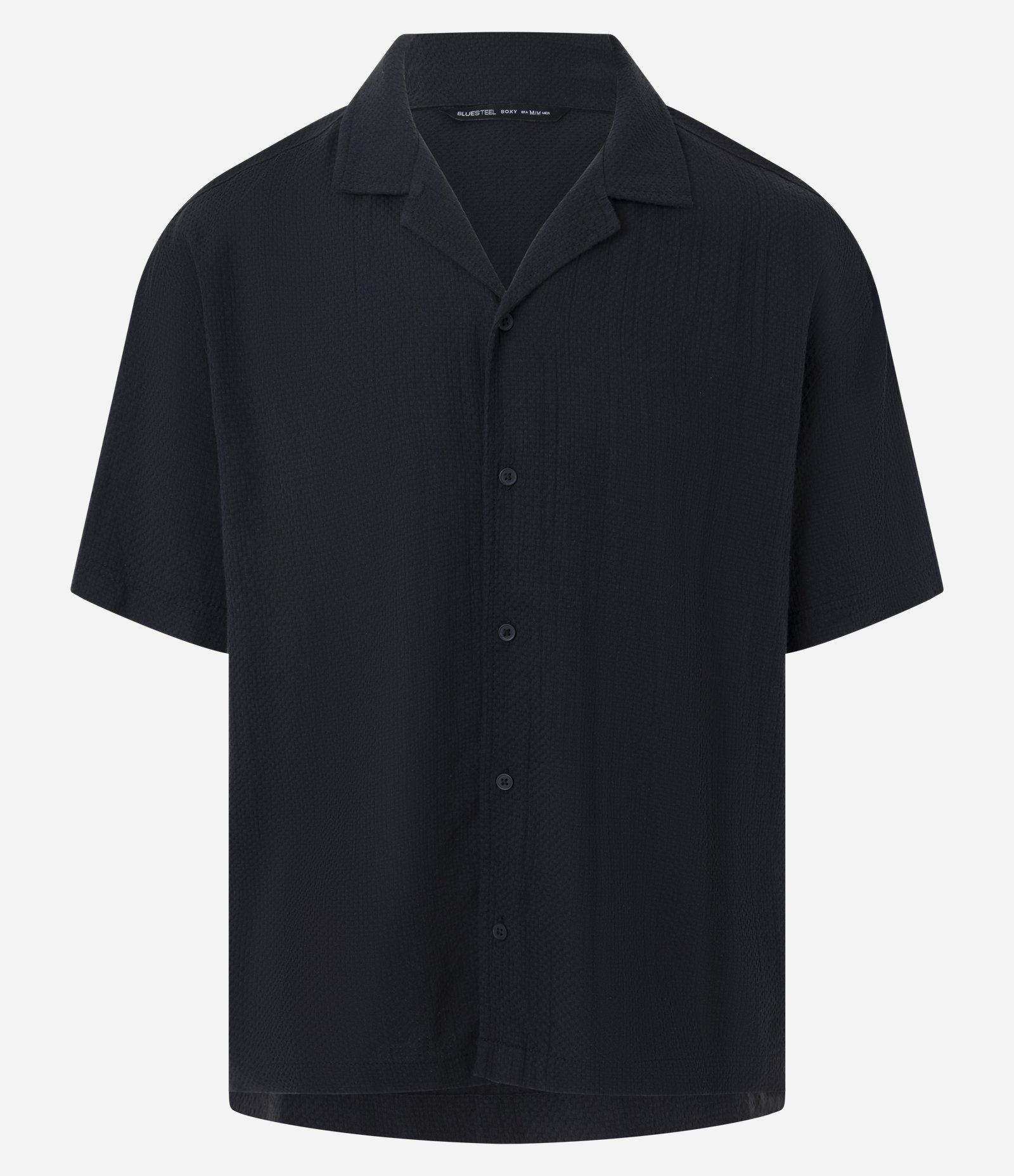 Camisa Boxy em Jacquard com Texturizado Bowling Preto 1