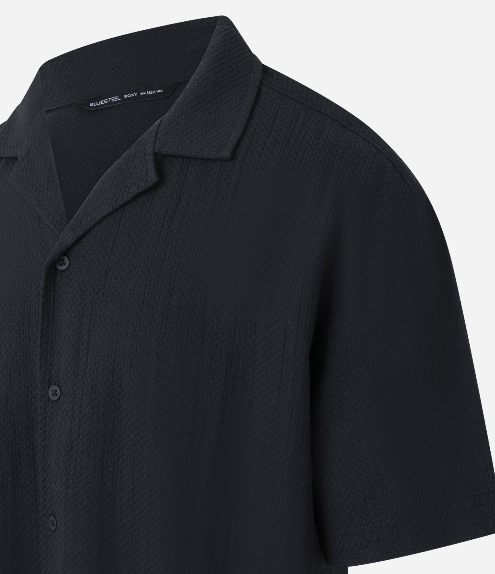 Camisa Boxy em Jacquard com Texturizado Bowling Preto 2