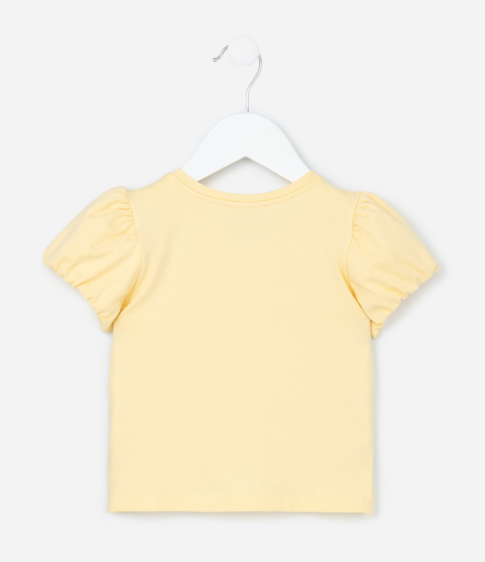 Blusa Infantil com Manguinha Bufante - Tam 1 a 6 Anos Amarelo 3