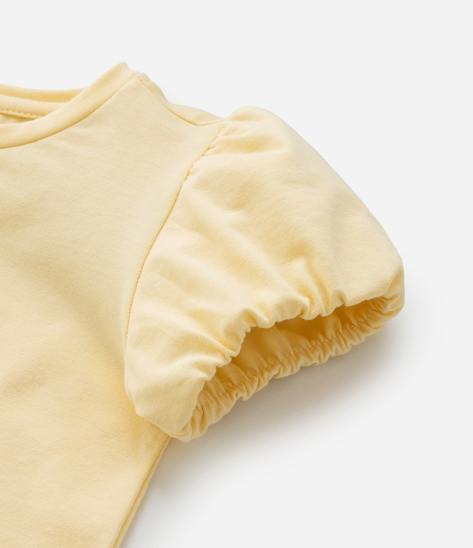 Blusa Infantil com Manguinha Bufante - Tam 1 a 6 Anos Amarelo 6