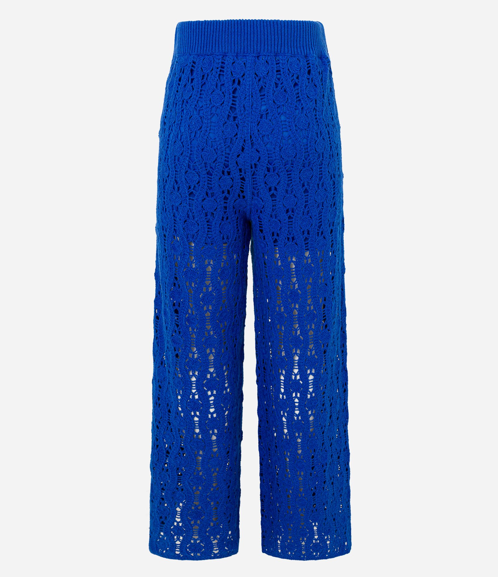 Calça Reta em Tricô Texturizada Azul 9