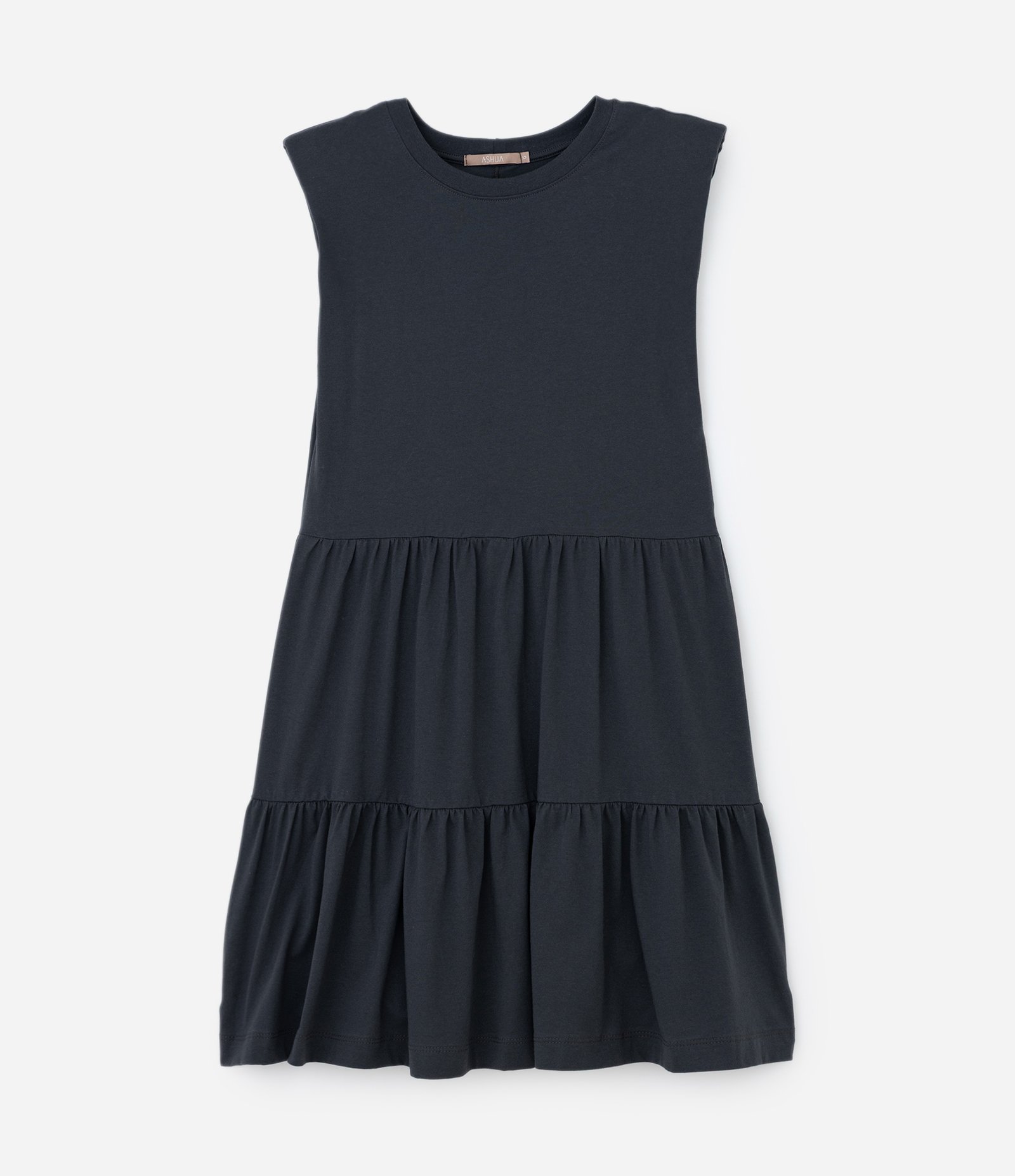 Vestido Muscle Tee em Algodão com Babados Curve & Plus Size Cinza 5