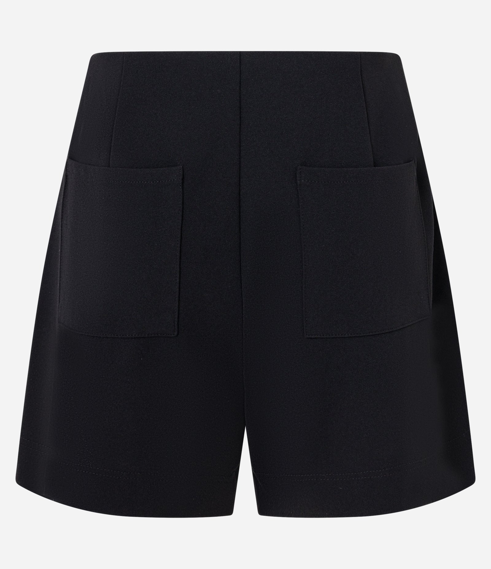 Short Saia em Crepe com Transpasse Envelope e Bolsos Preto 6