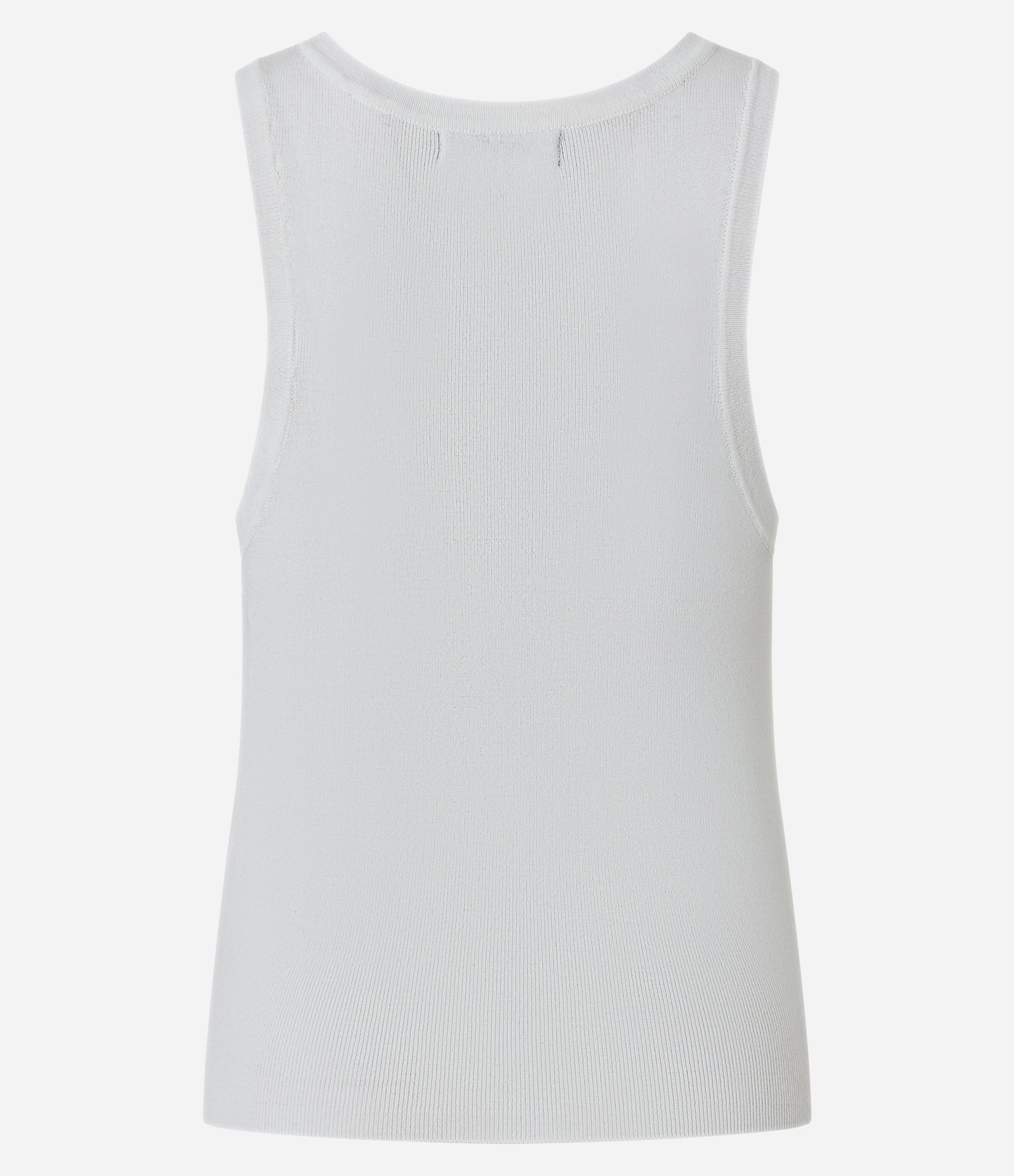 Blusa Regata Nadador em Tricô com Pedrarias de Strass Branco 10