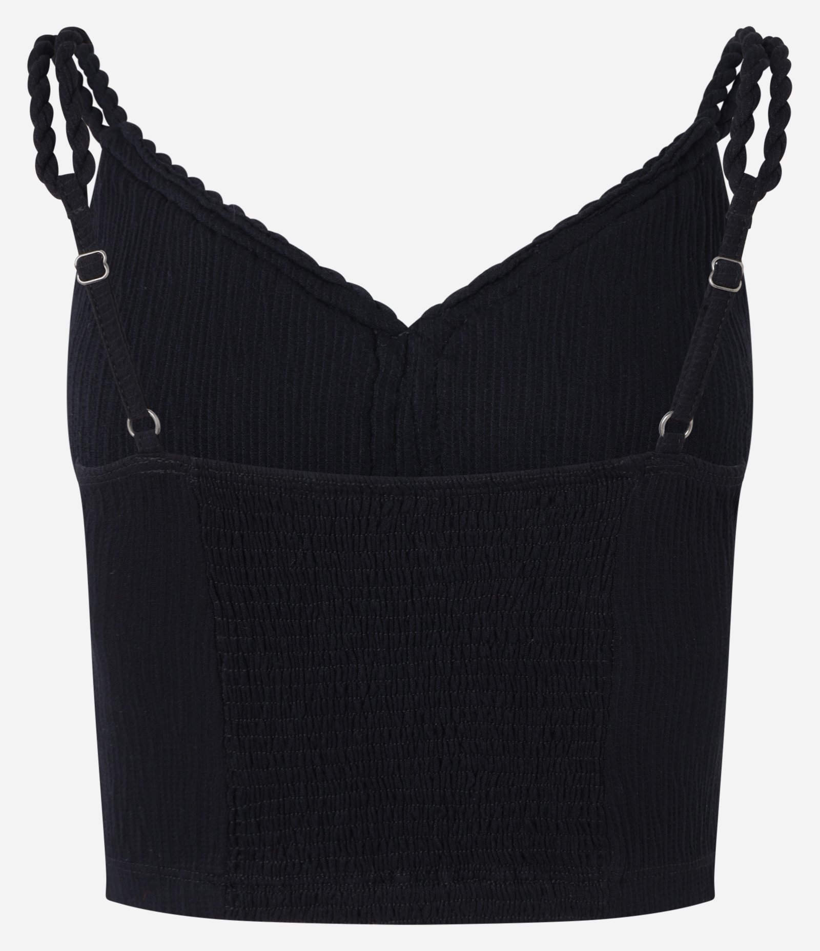 Blusa em Viscose Texturizada com Detalhe Trançado Preto 8