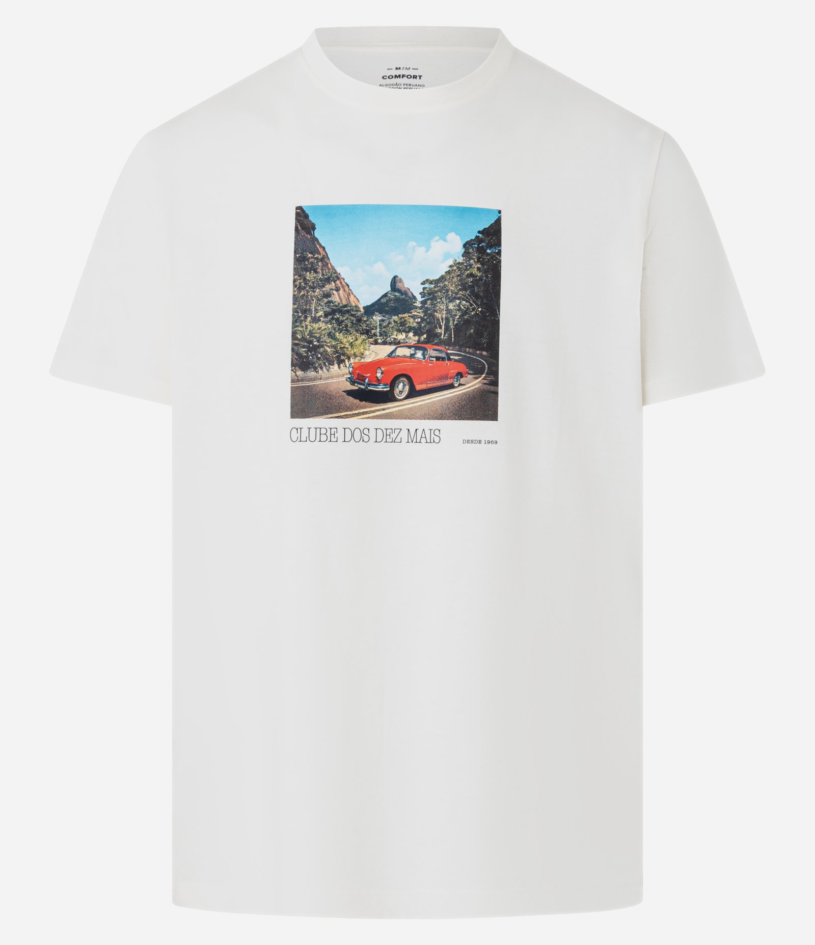 Camiseta Comfort em Algodão com Estampa de Carro e Lettering Clube dos Dez Mais Branco 6