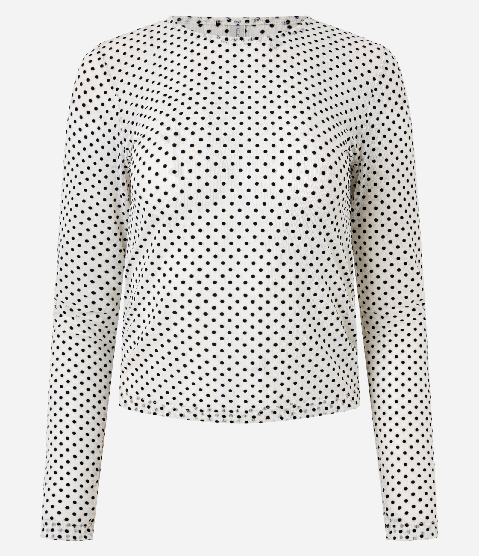 Blusa em Tule Transparente com Poás Branco 1