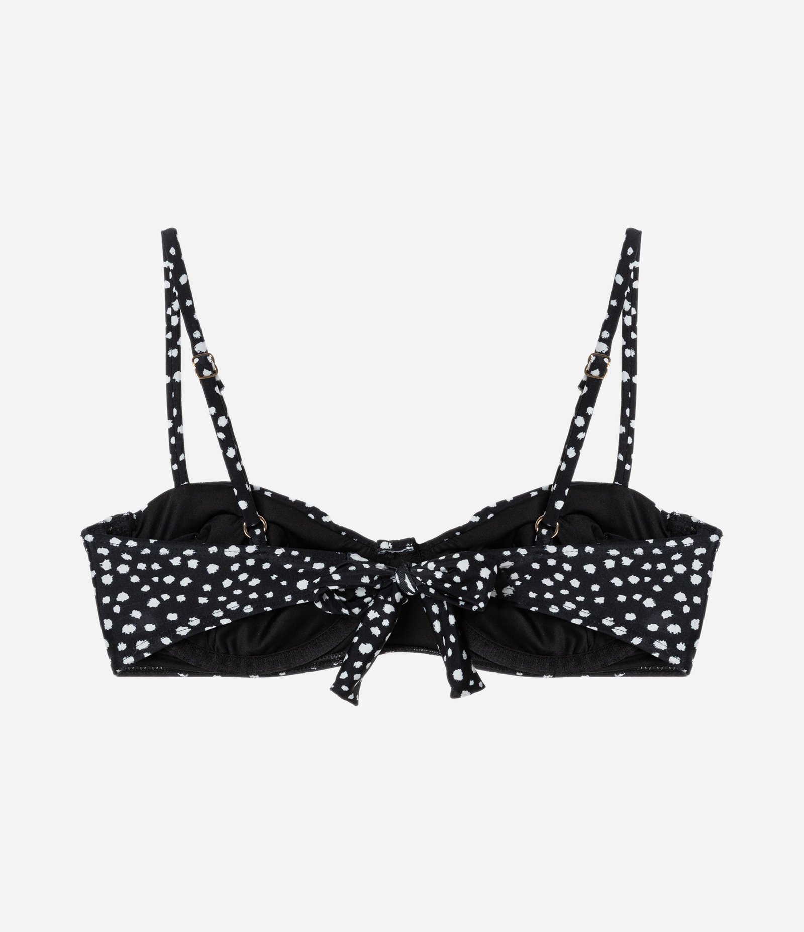 Biquíni Top Meia Taça em Microfibra Poá Preto 6