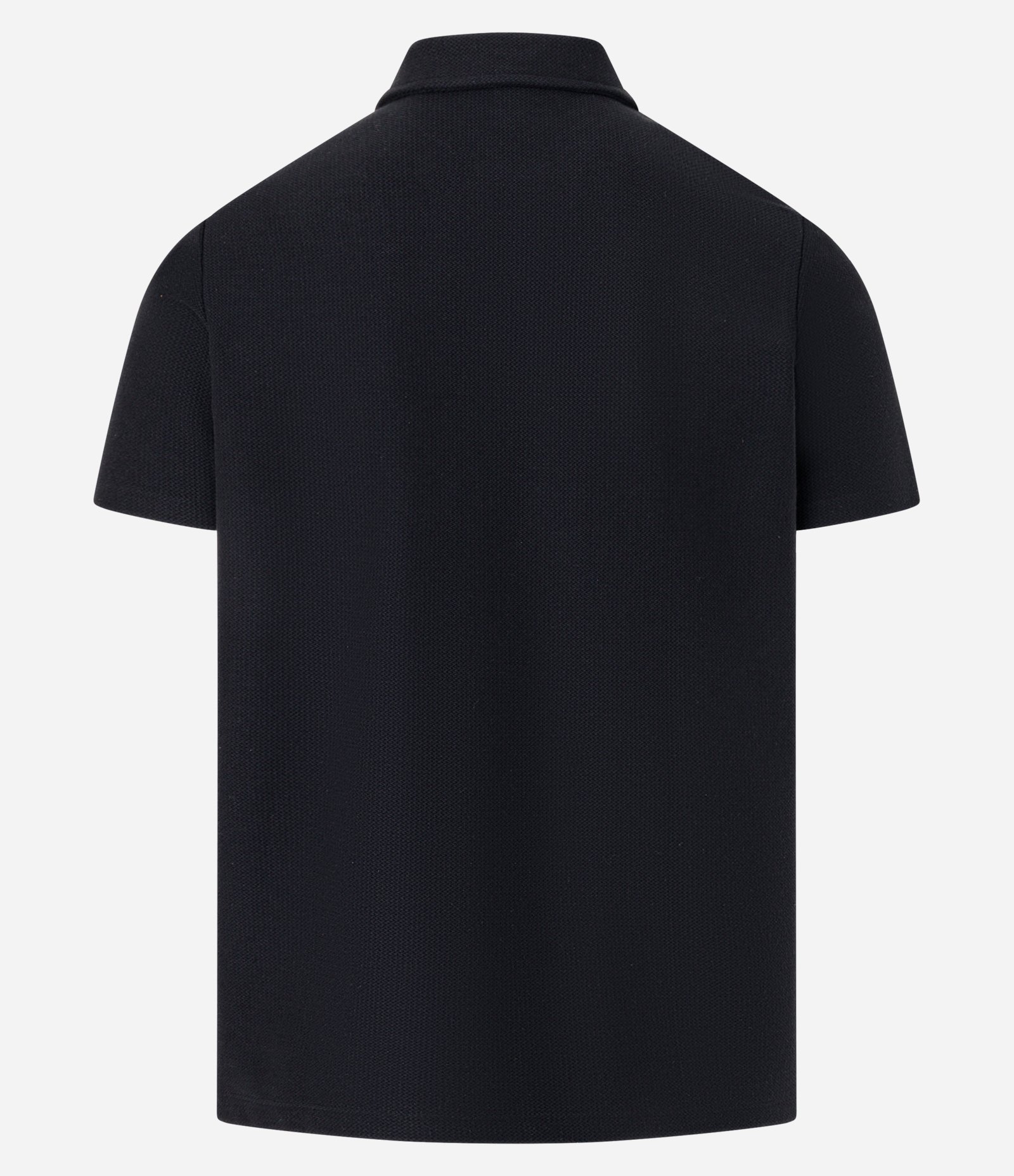 Camisa Polo Slim Texturizada com Zíper na Gola Preto 8