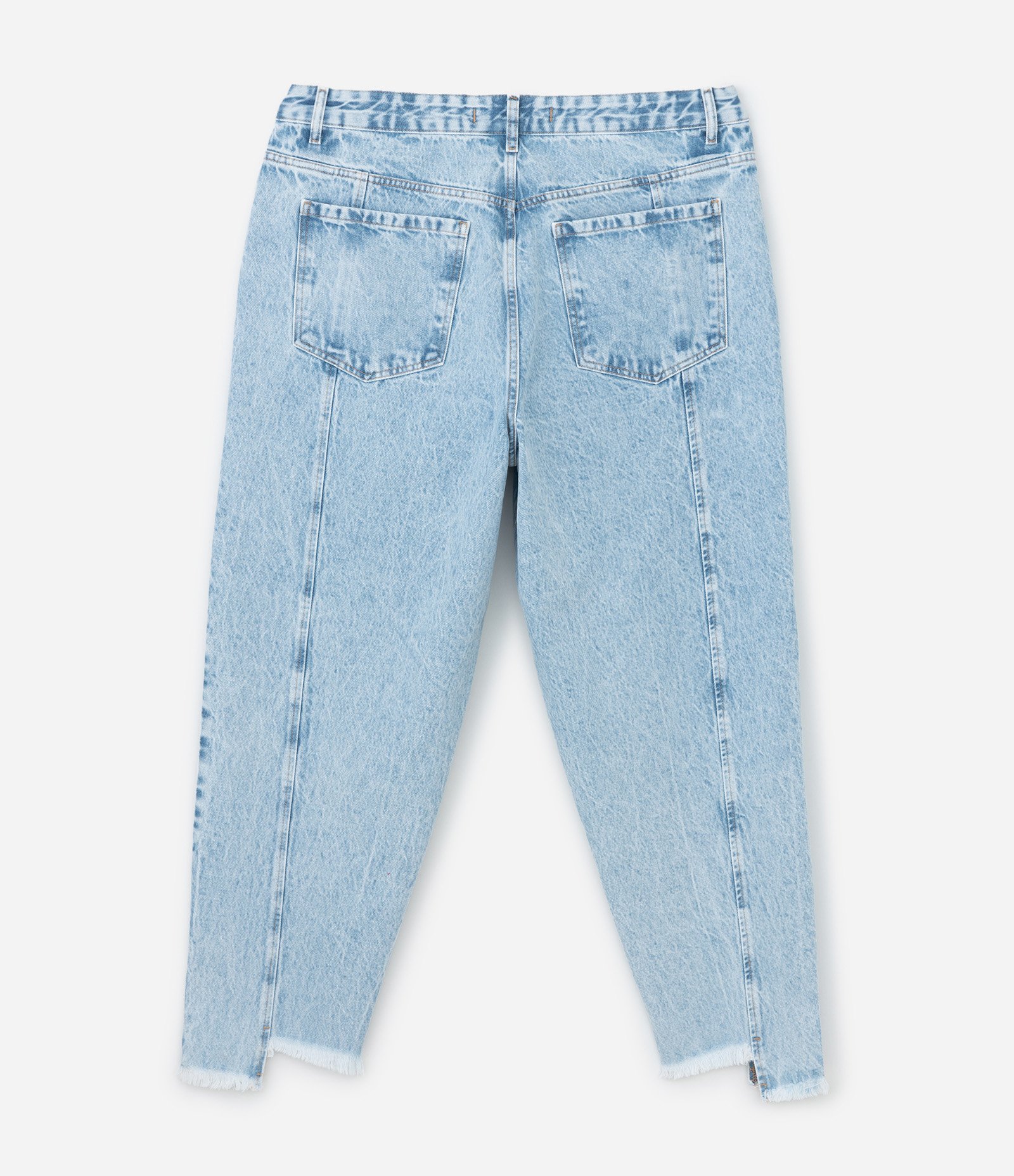Calça Mom em Jeans com Tachas e Barra Desfiada Curve & Plus Size Azul 8