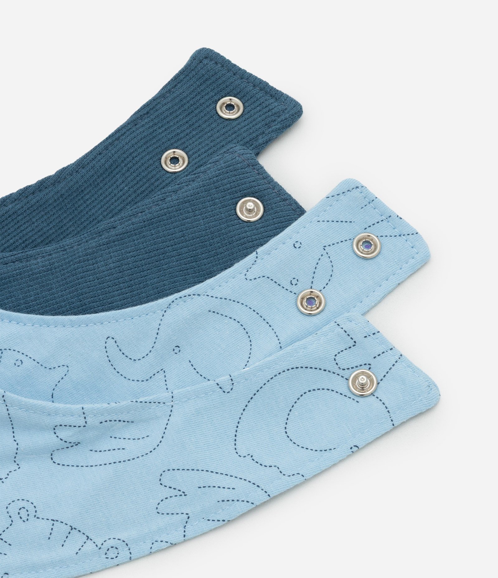 Kit 02 Babadores Infantis com Estampa Bichinhos - Tam Único Azul 2