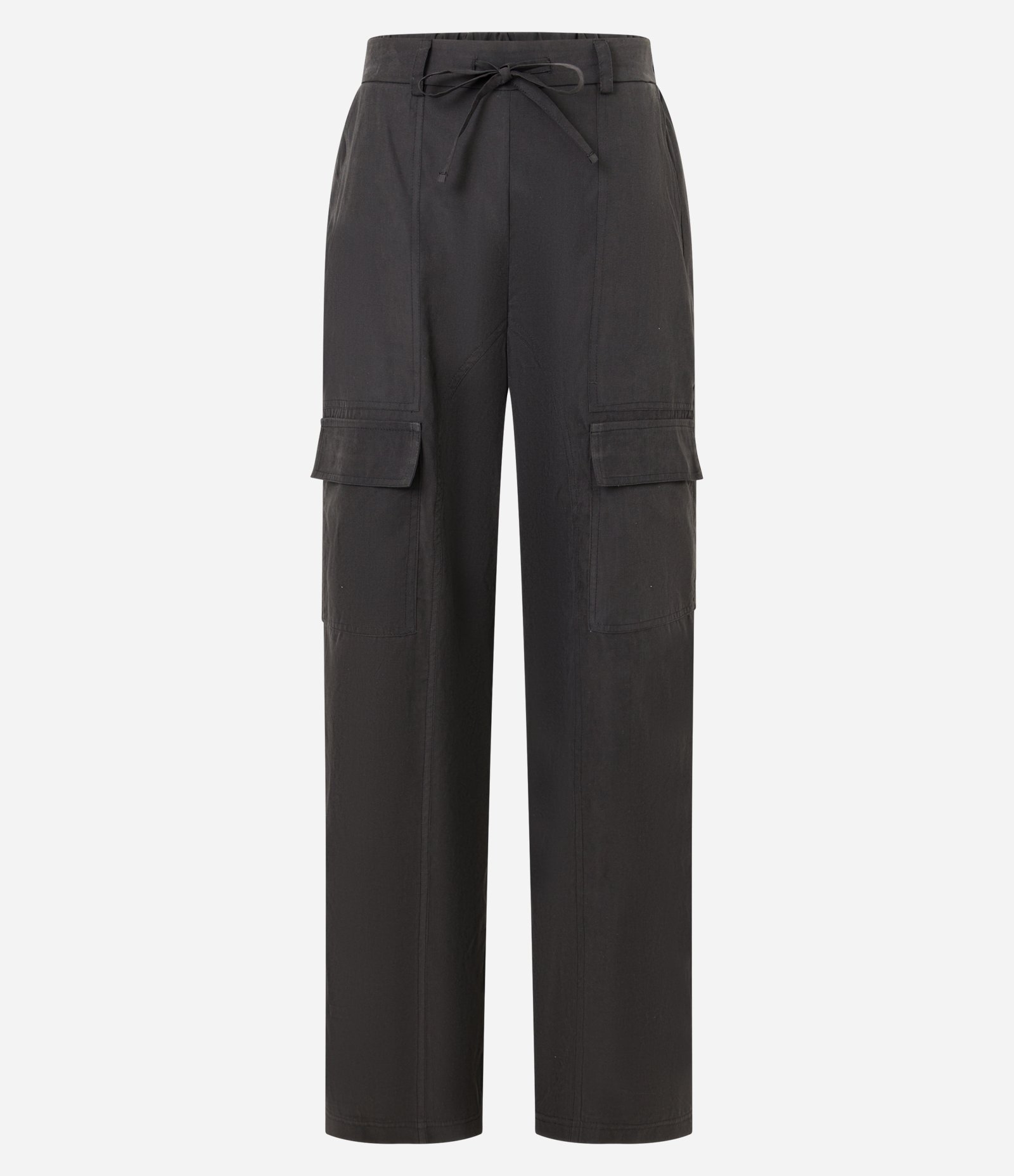 Calça Wide Leg em Cupro com Pespontos Preto 2