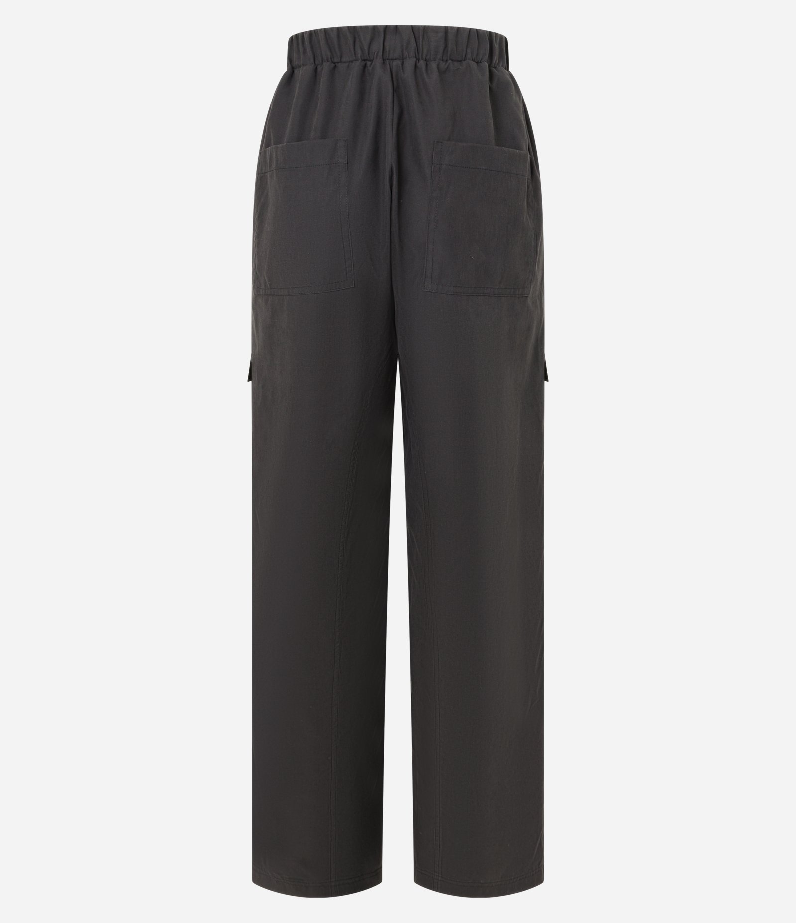 Calça Wide Leg em Cupro com Pespontos Preto 3