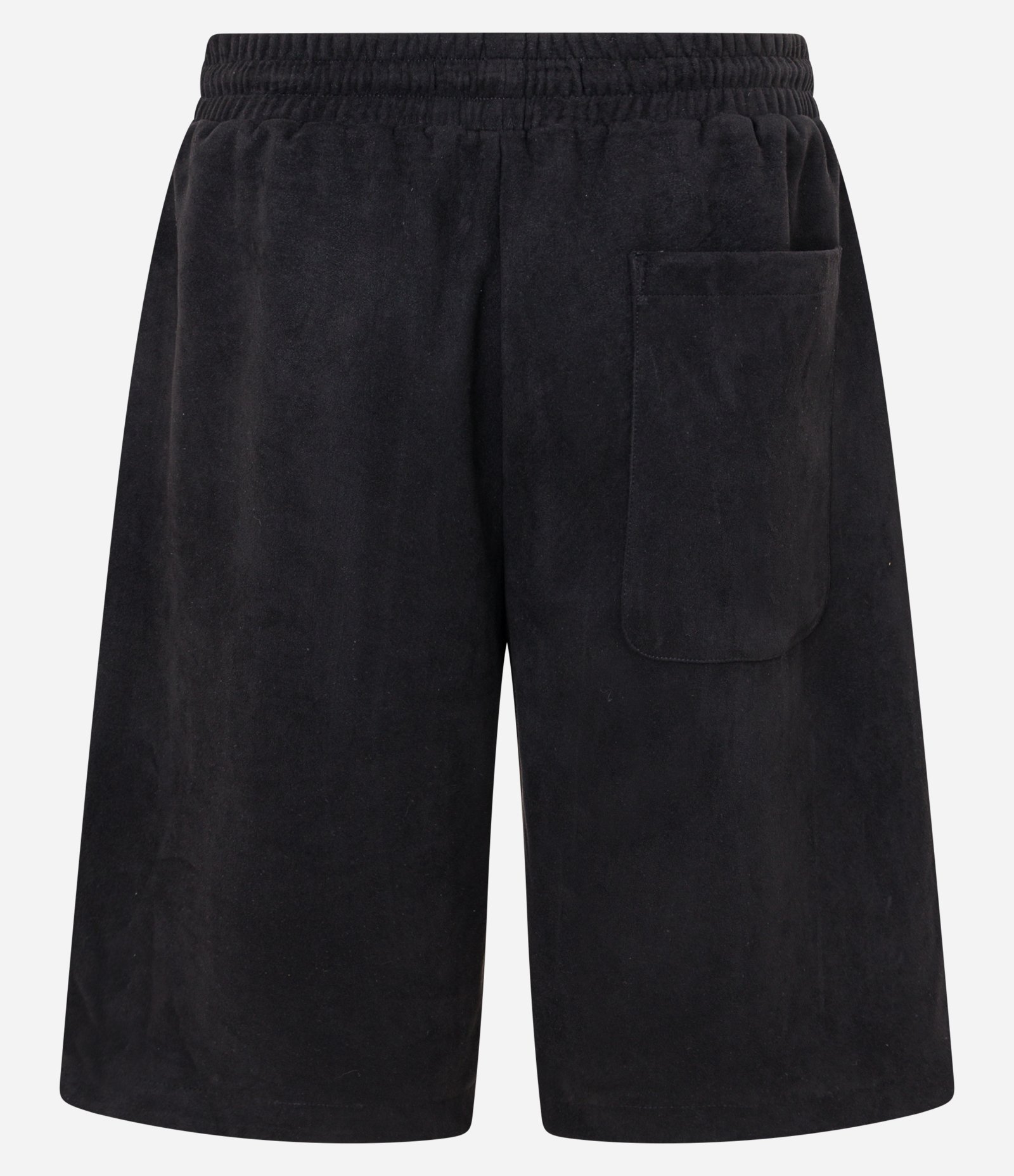 Bermuda Baggy em Moletom com Detalhes em Recortes Preto 7