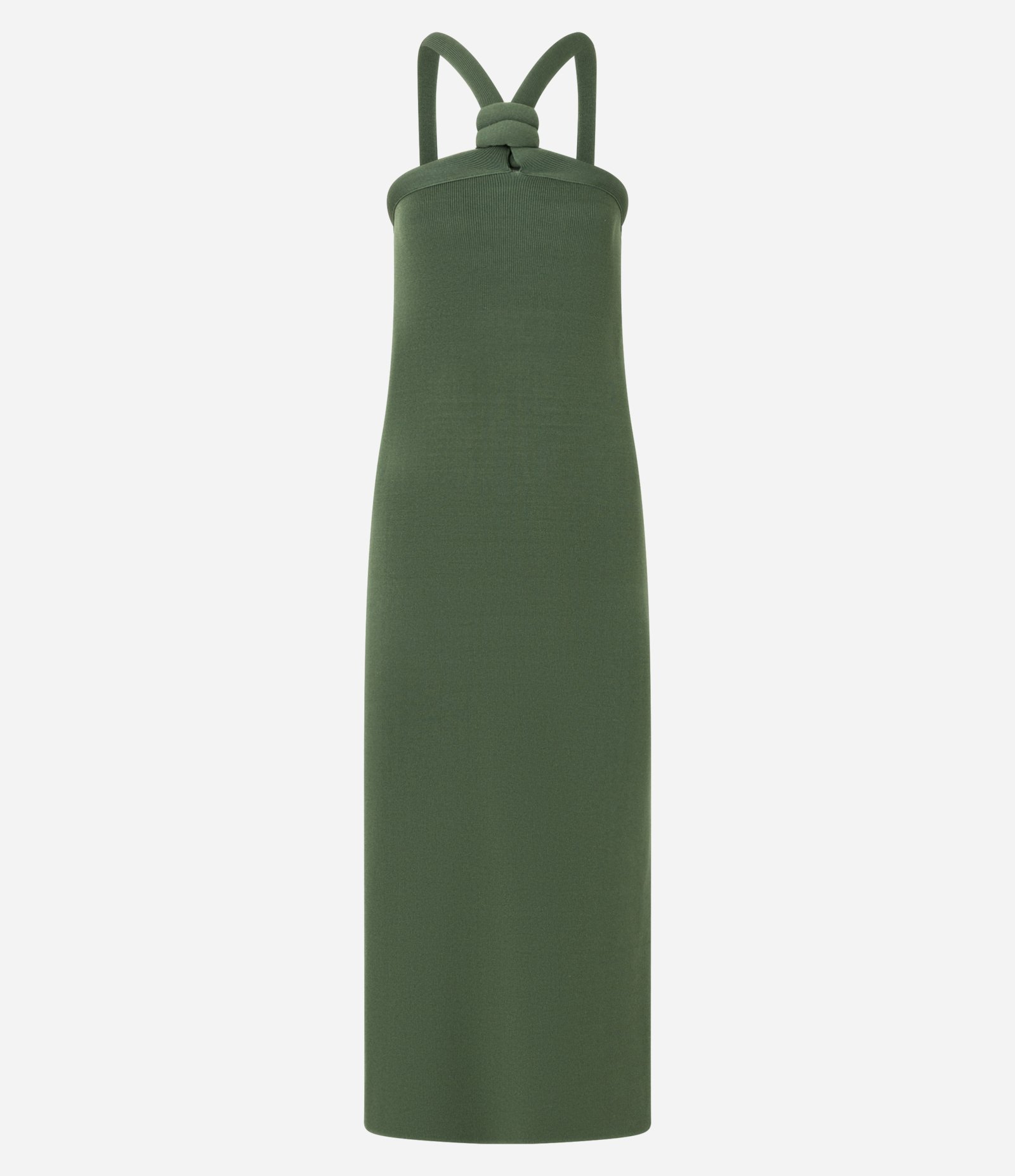 Vestido New Midi em Tricô com Nó na Alça Verde 7