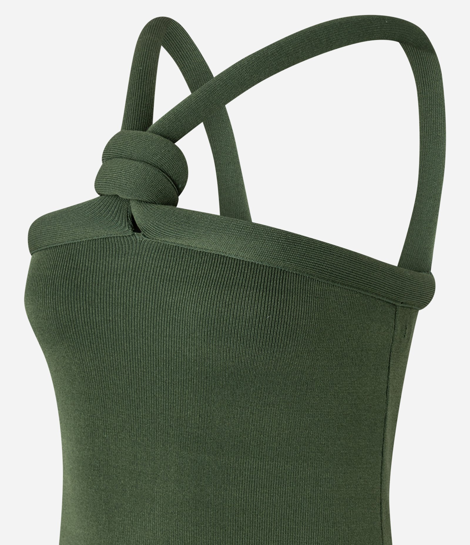 Vestido New Midi em Tricô com Nó na Alça Verde 8