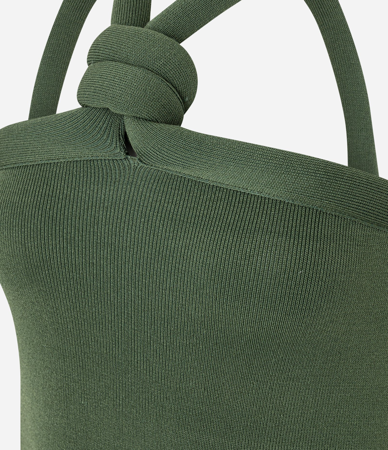 Vestido New Midi em Tricô com Nó na Alça Verde 9